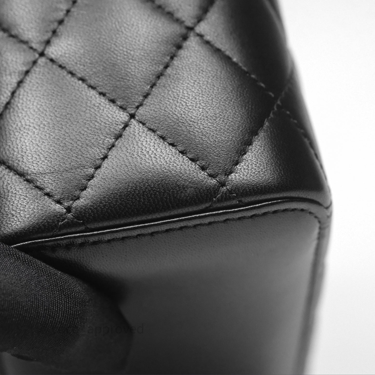 Chanel Vanity Rectangular Top Handle Black Lambskin Gold Hardware