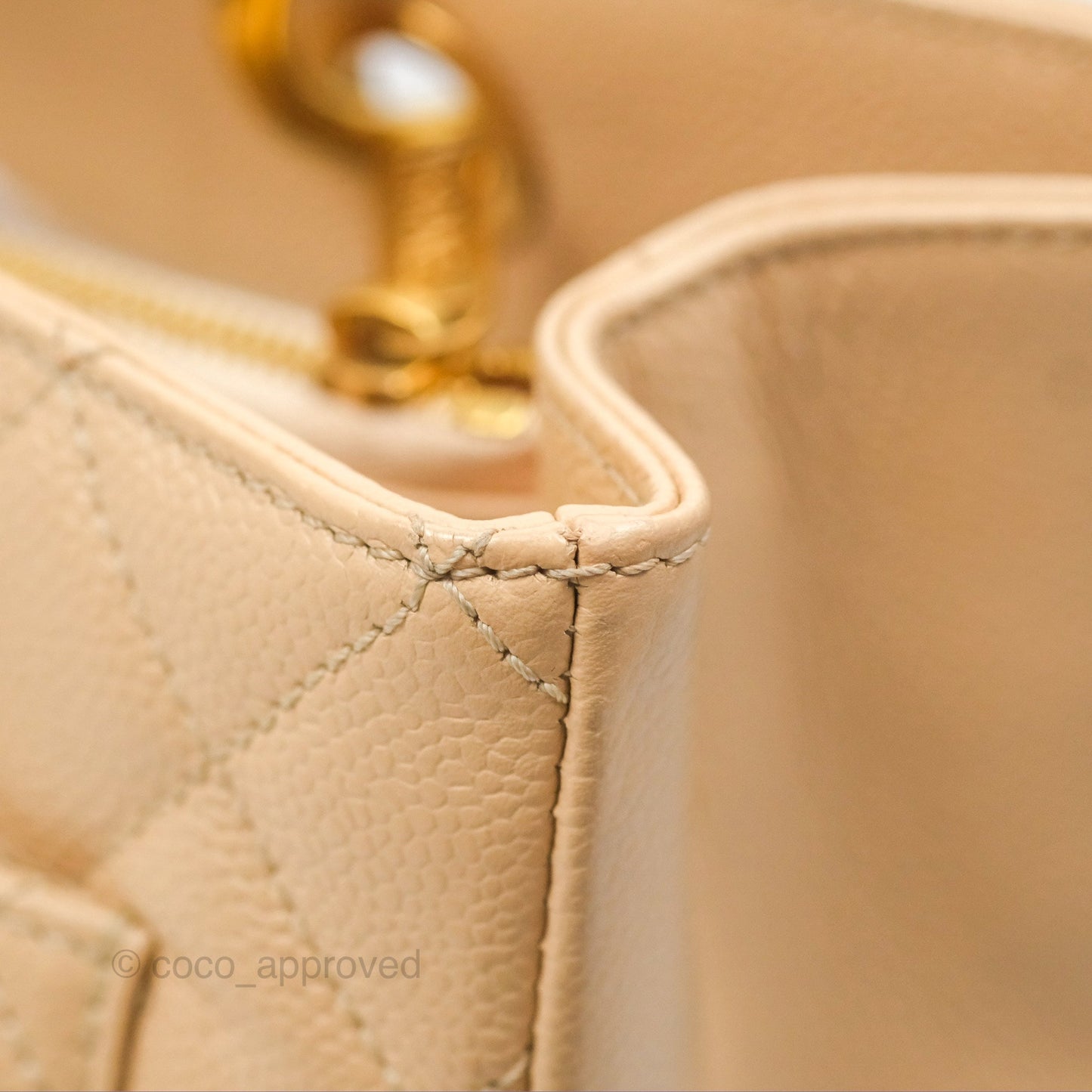 Chanel GST Beige Caviar Gold Hardware
