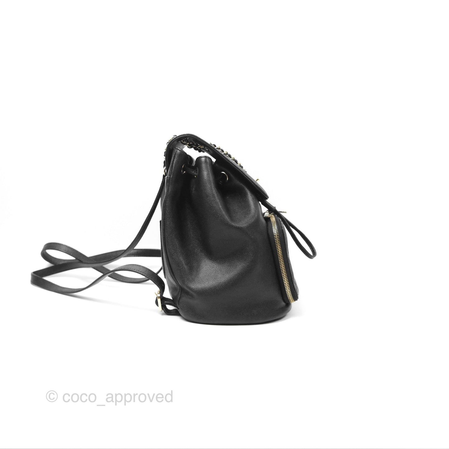 Chanel Quilted Business Affinity Backpack Black Caviar Gold Hardware