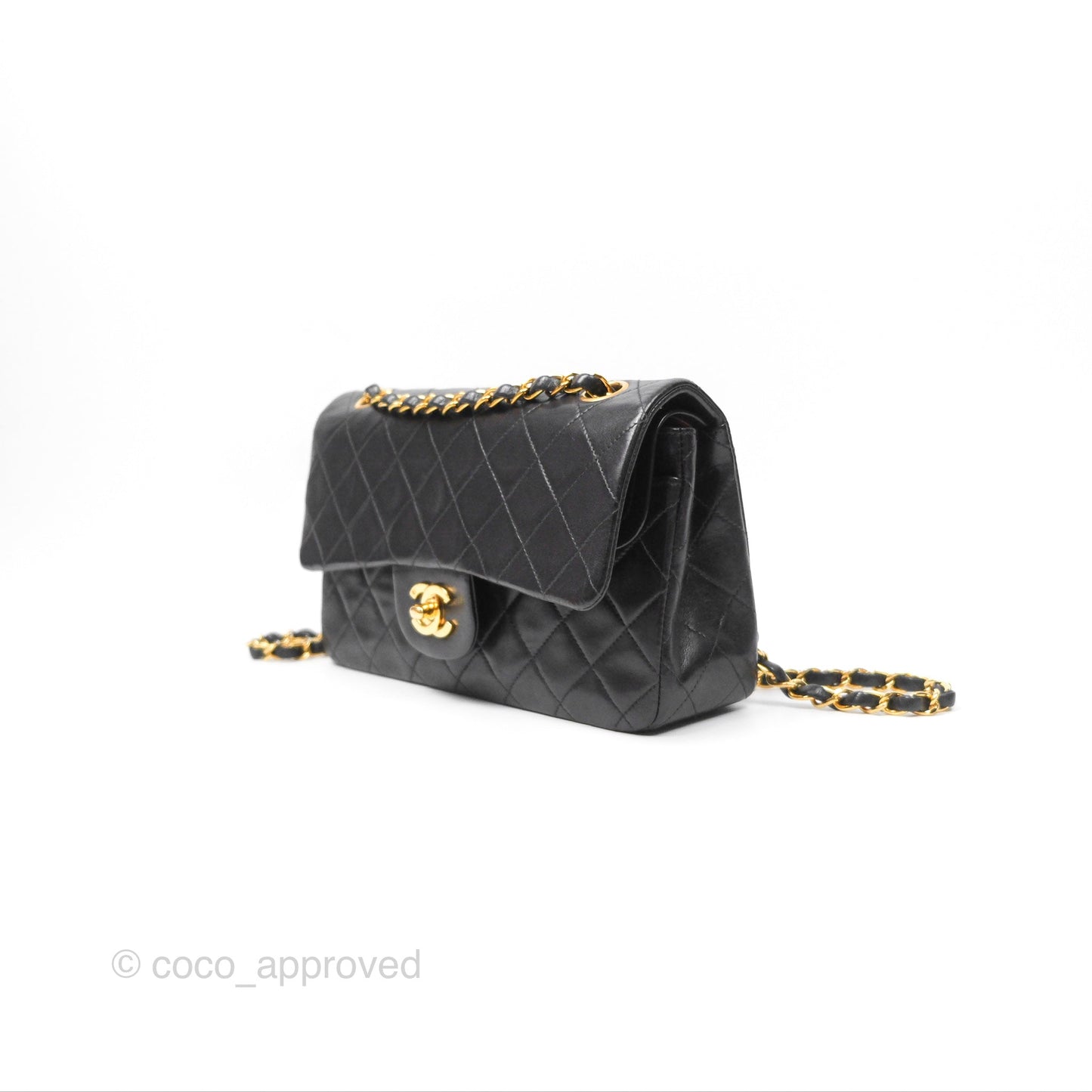 Chanel Classic Vintage Small Flap Black Lambskin 24K Gold Hardware