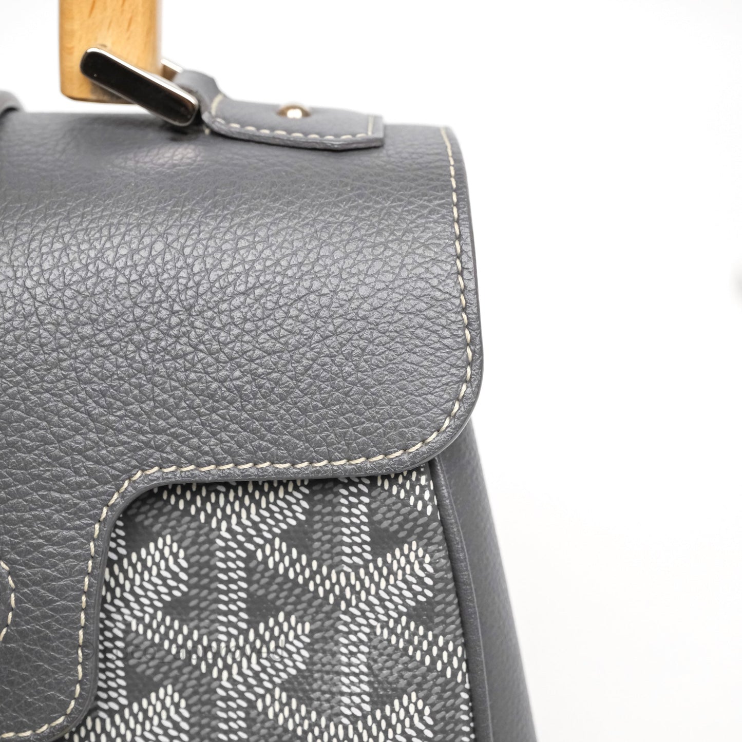 Goyard Saïgon Mini Bag Chevroches Calfskin Grey Silver Hardware