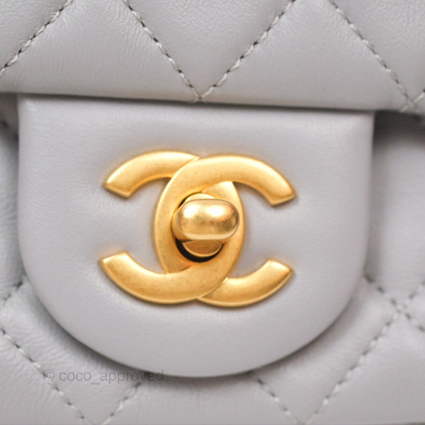 Chanel Pearl Crush Mini Rectangular Grey Lambskin Aged Gold Hardware
