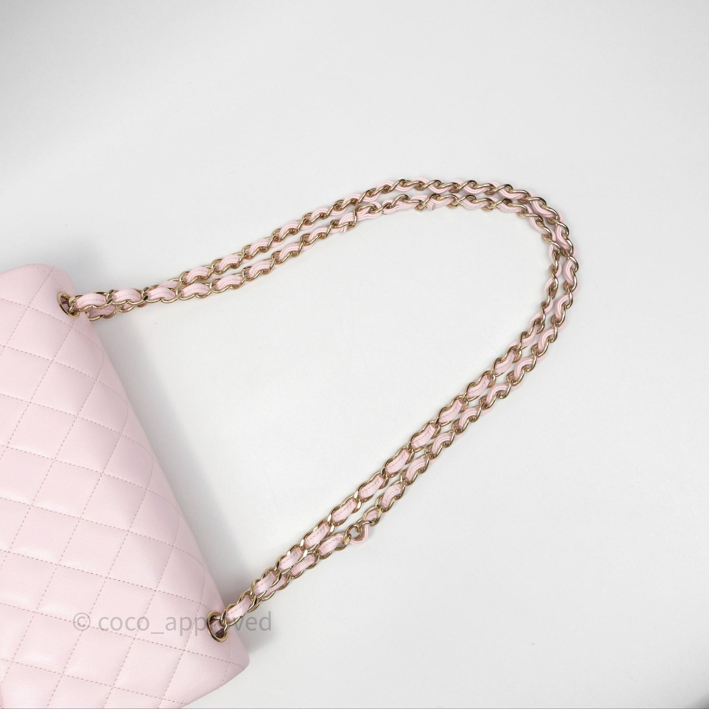 Chanel Jumbo Classic Double Flap Pink Caviar Gold Hardware⁣⁣