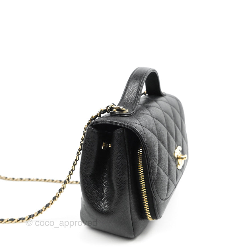 Chanel Quilted Small Business Affinity Flap Black Caviar Gold Hardware