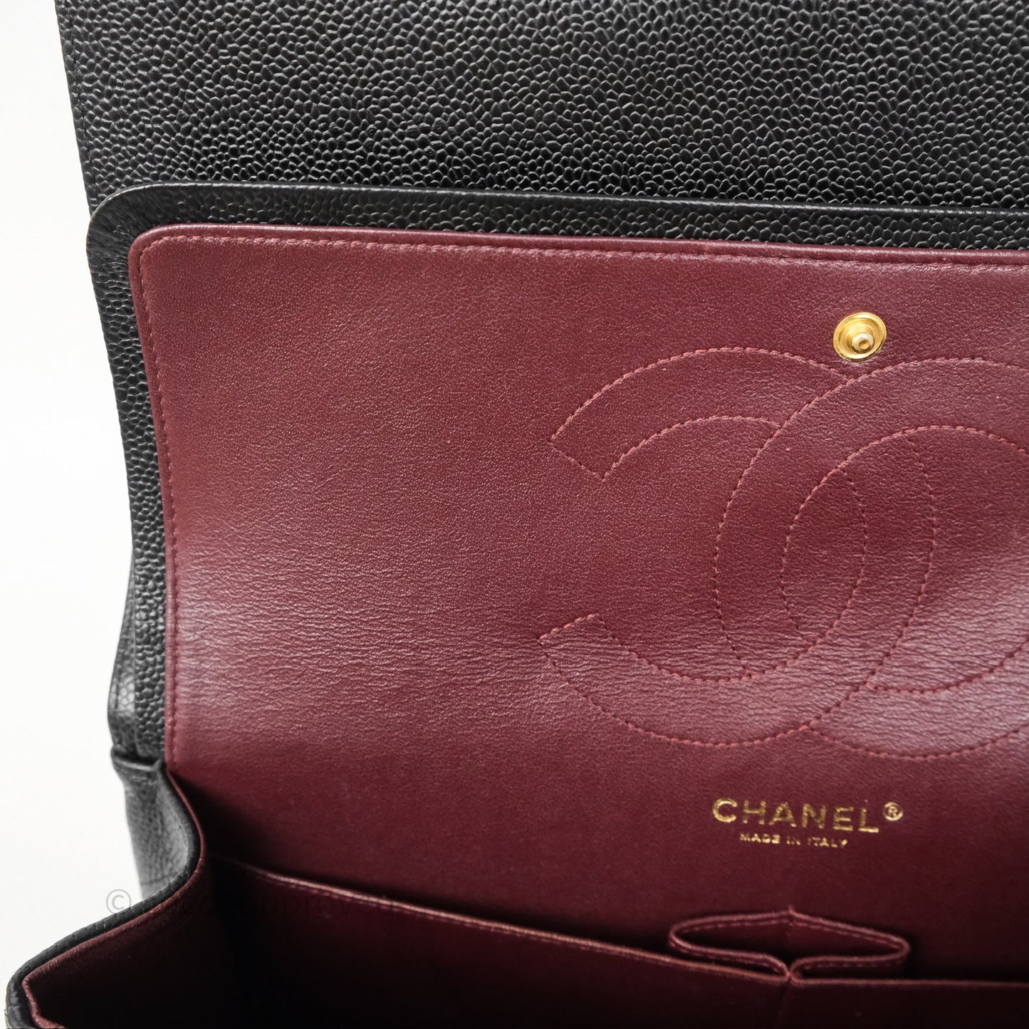 Chanel Jumbo Double Flap Quilted Black Caviar Gold Hardware⁣⁣