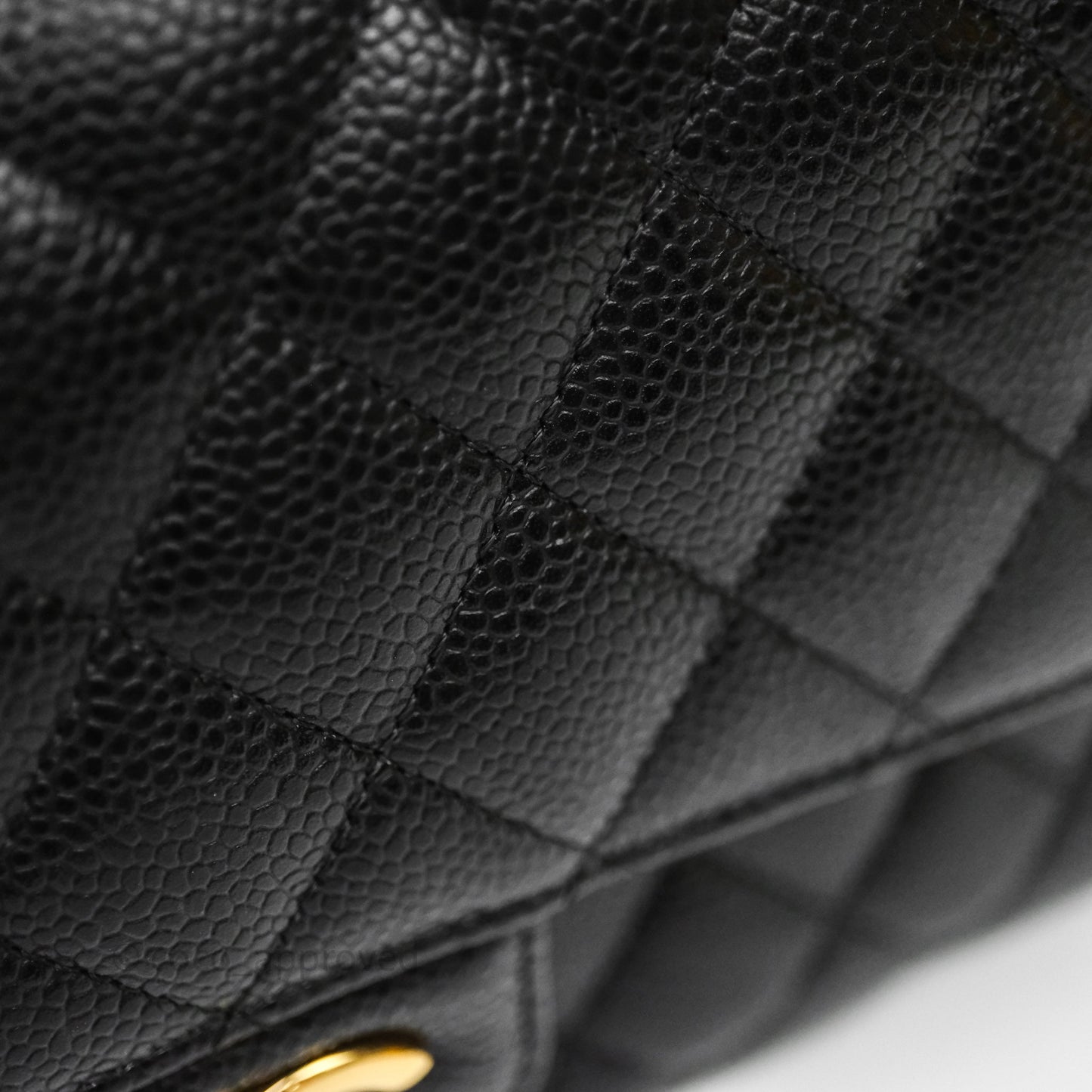Chanel Classic M/L Medium Flap Quilted Black Caviar Gold Hardware