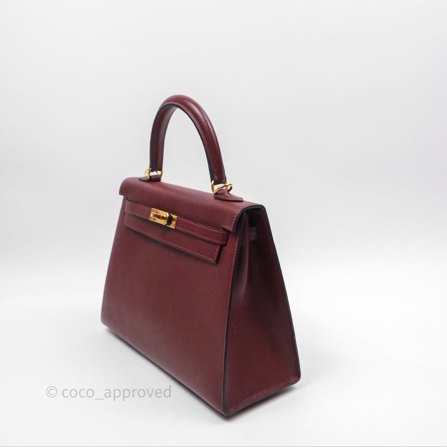 Hermès Sellier Kelly 25 Rouge H Epsom Gold Hardware