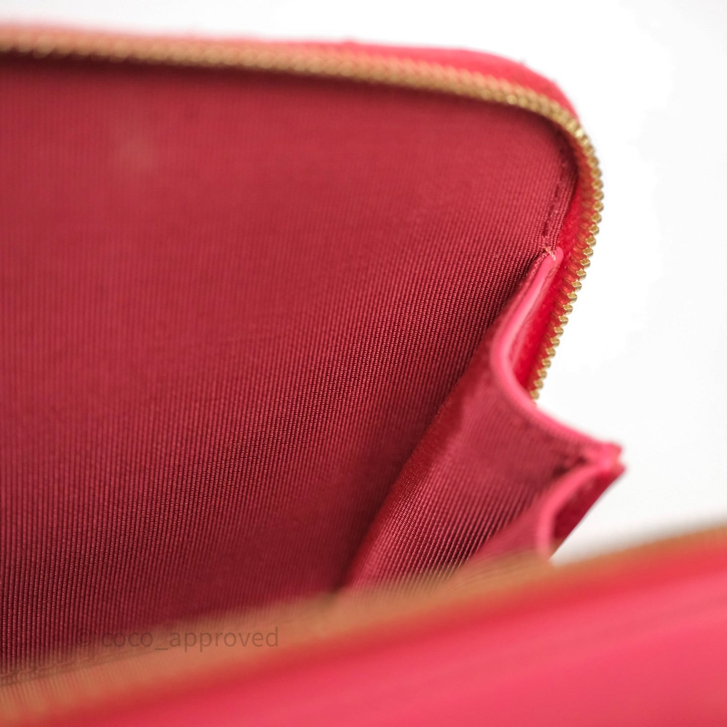 Chanel Small Top Handle Vanity Case Hot Pink Shiny Crumpled Calfskin Aged Gold Hardware
