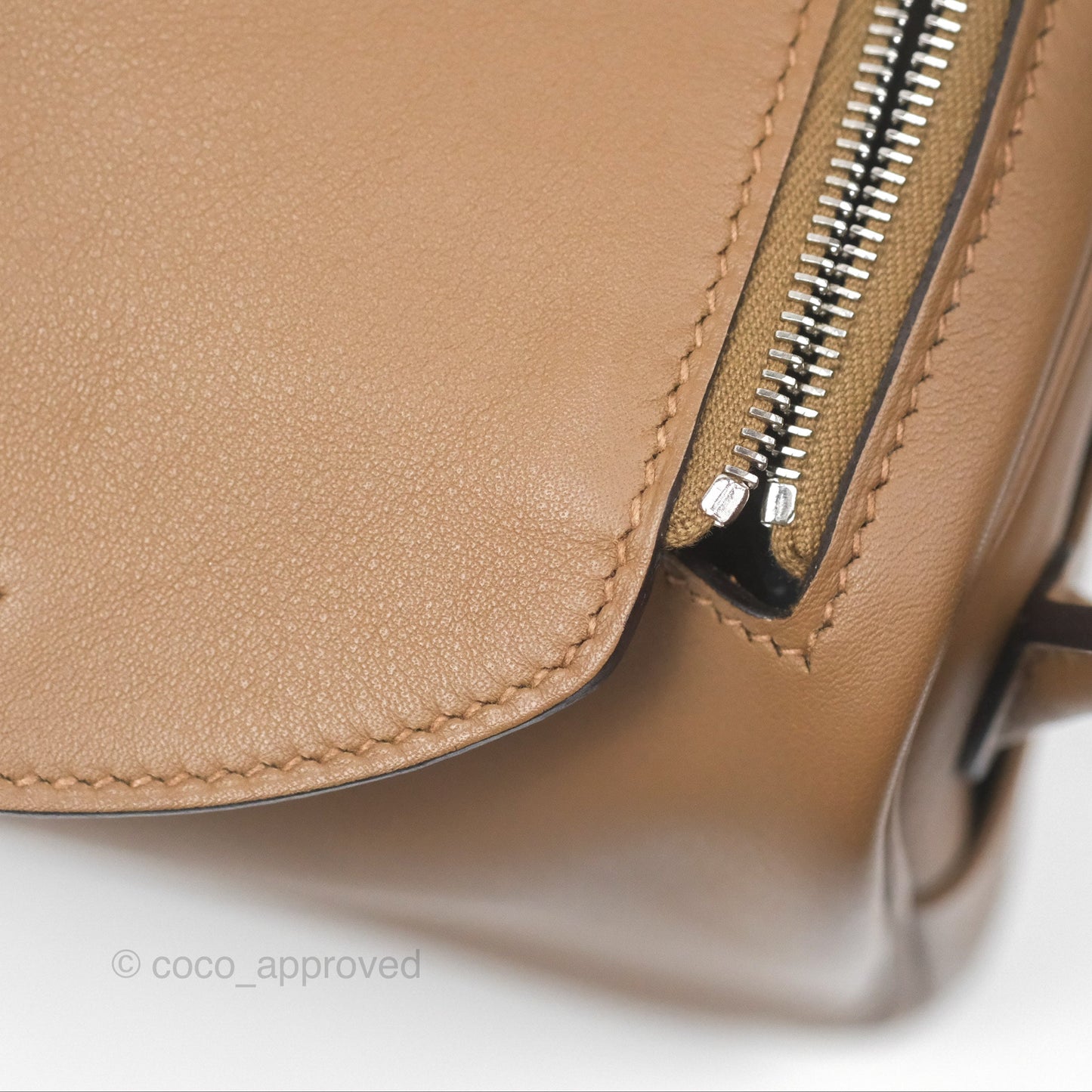 Hermès Mini Lindy 20 Verso Swift Alezan 3G / Biscuit 48 Palladium Hardware