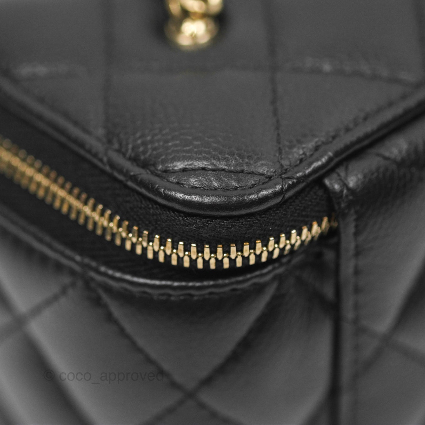 Chanel Vanity Rectangular with CC Chain Black Caviar Gold Hardware