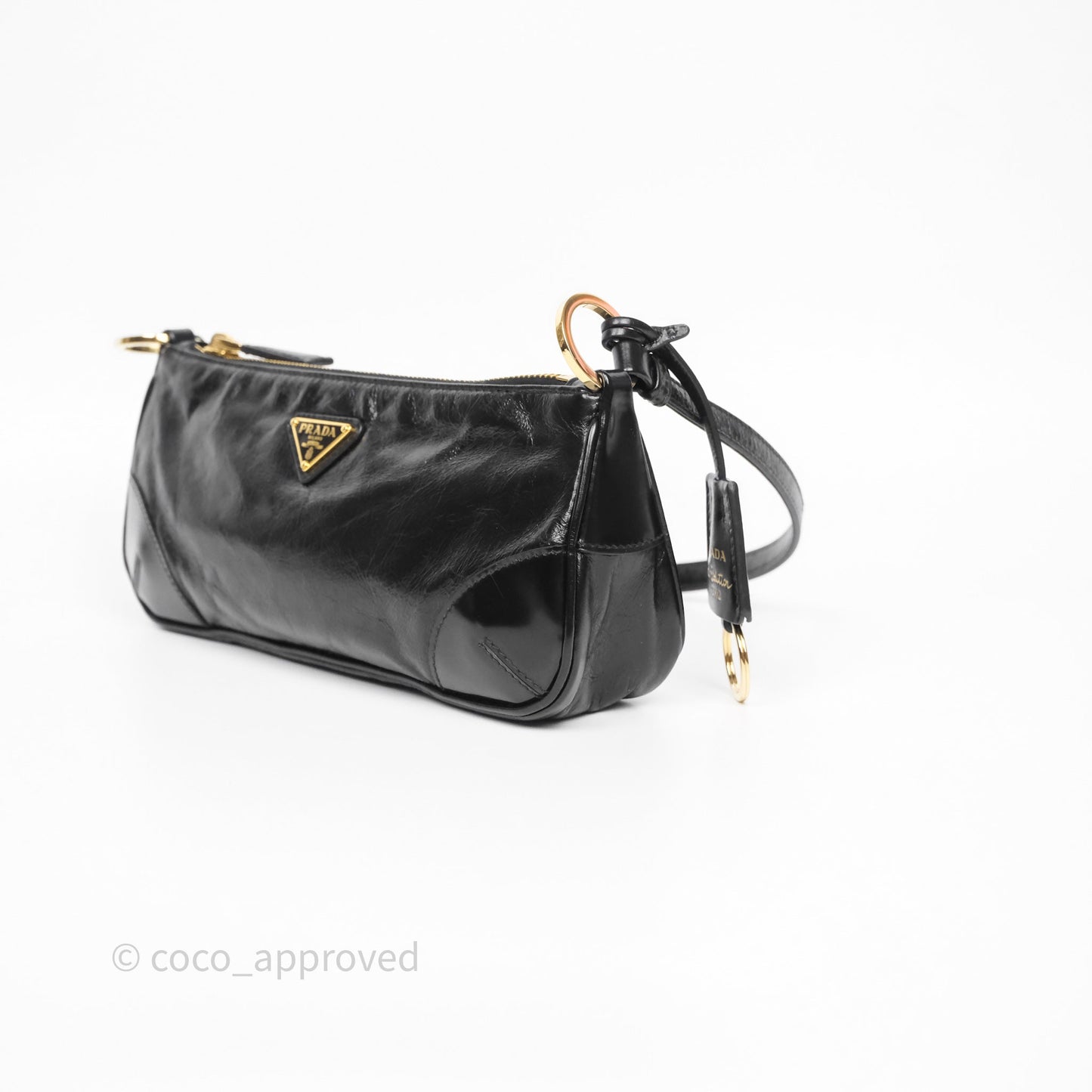 Prada Re-Edition 2002 Small Shoulder Bag Black Brushed Calf Leather