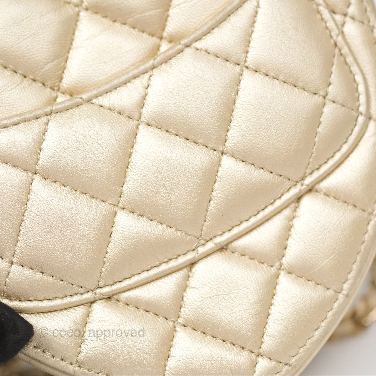 Chanel Small Heart Bag Gold Lambskin Gold Hardware 22S