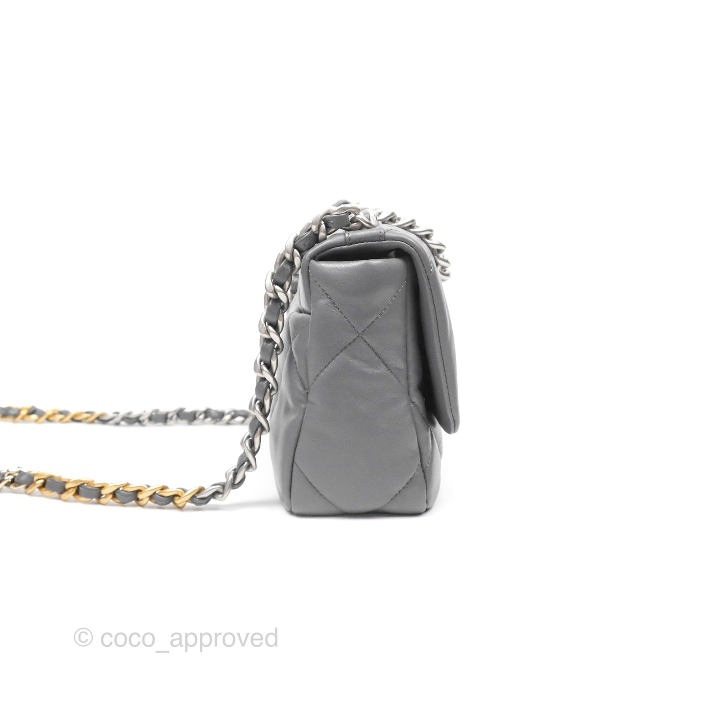 Chanel 19 Small Dark Grey Mixed Hardware