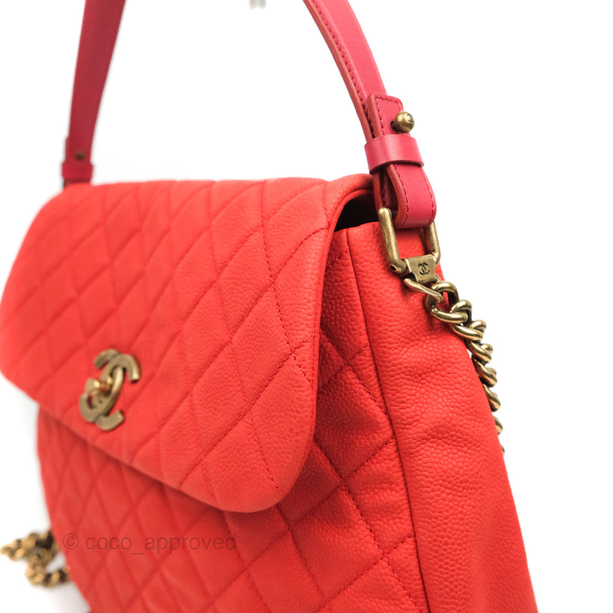 Chanel Country Chic Messenger Flap Bag Red Matte Caviar Ruthenium Hardware