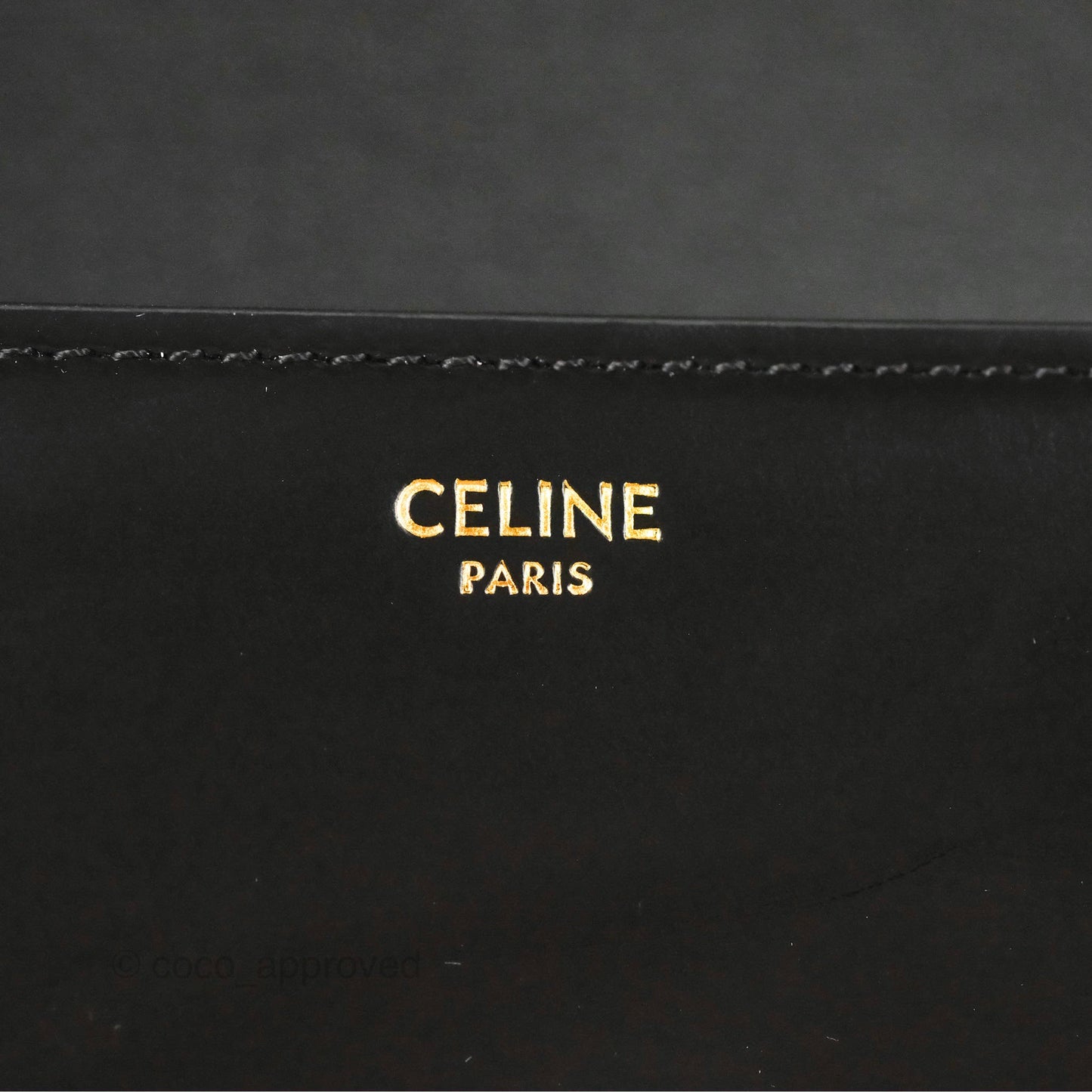 Celine Medium Triomphe Black Shiny Calfskin