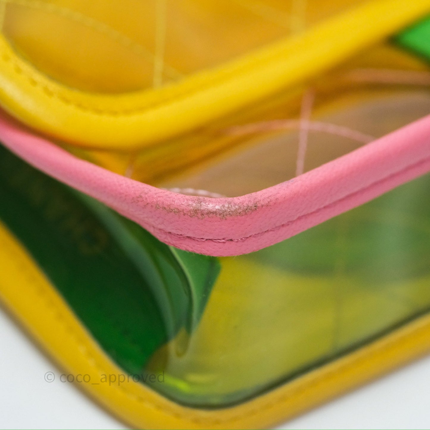 Chanel Mini Coco Splash Flap Bag PVC Lambskin Pink/Yellow/Green Silver Hardware