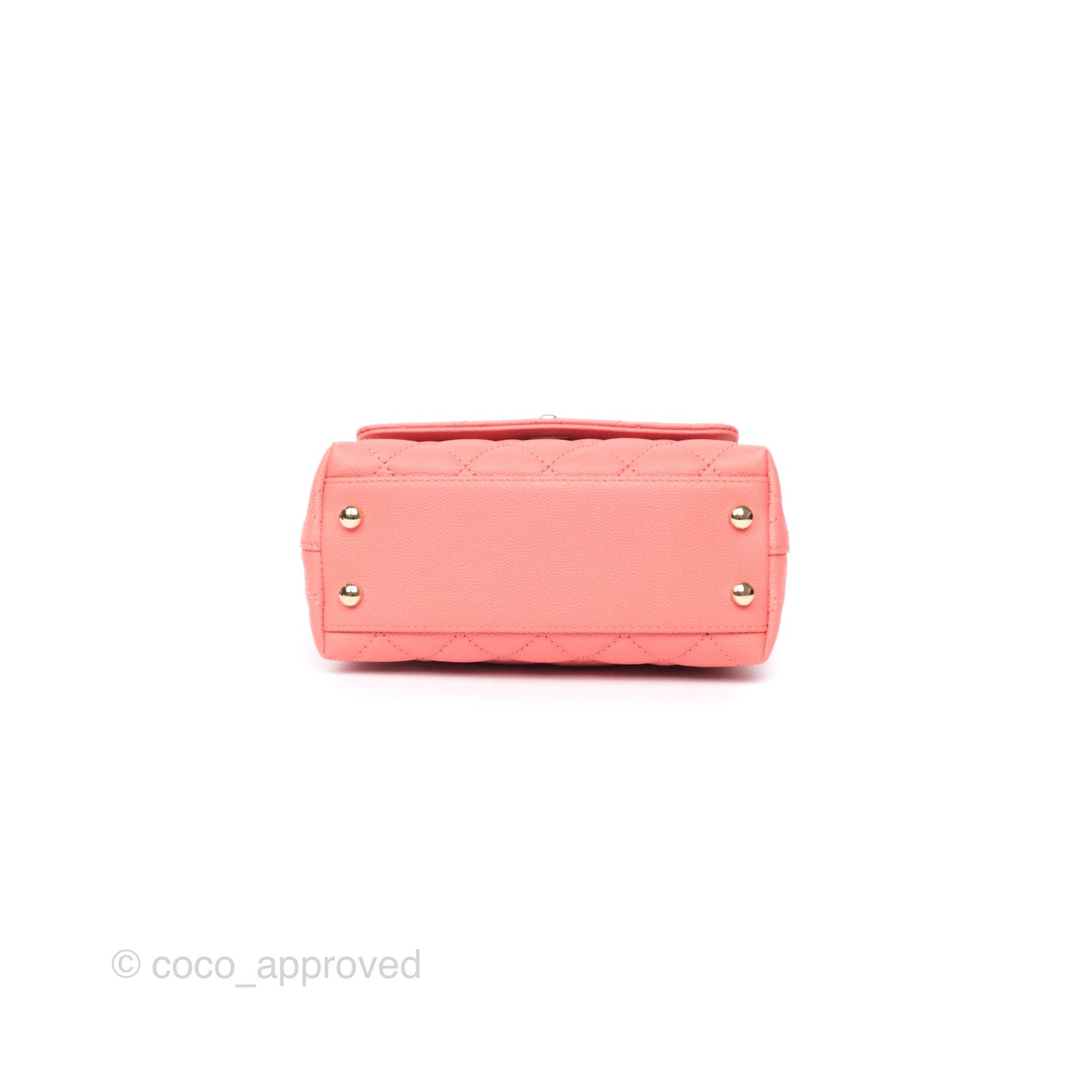 Chanel Mini Coco Handle Quilted Pink Caviar Gold Hardware
