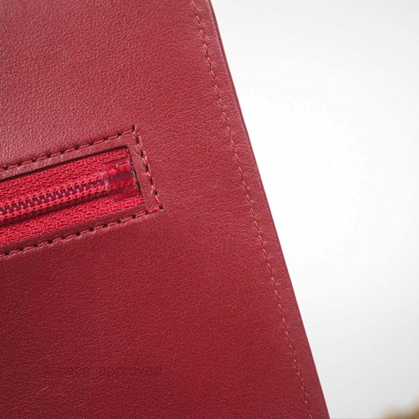 Chanel Quilted Boy Wallet on Chain WOC Red Caviar Aged Gold Hardware