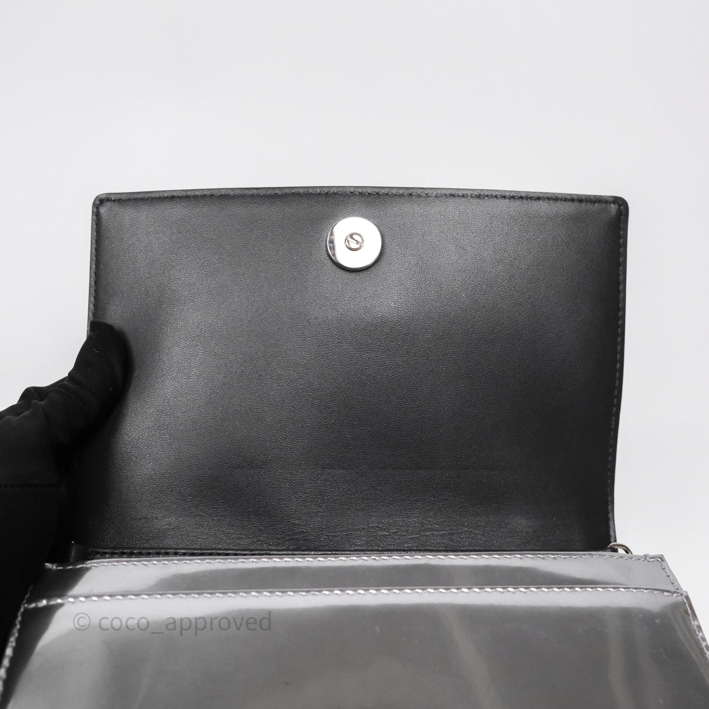 Christian Dior Diorama Wallet on Chain Metallic Silver