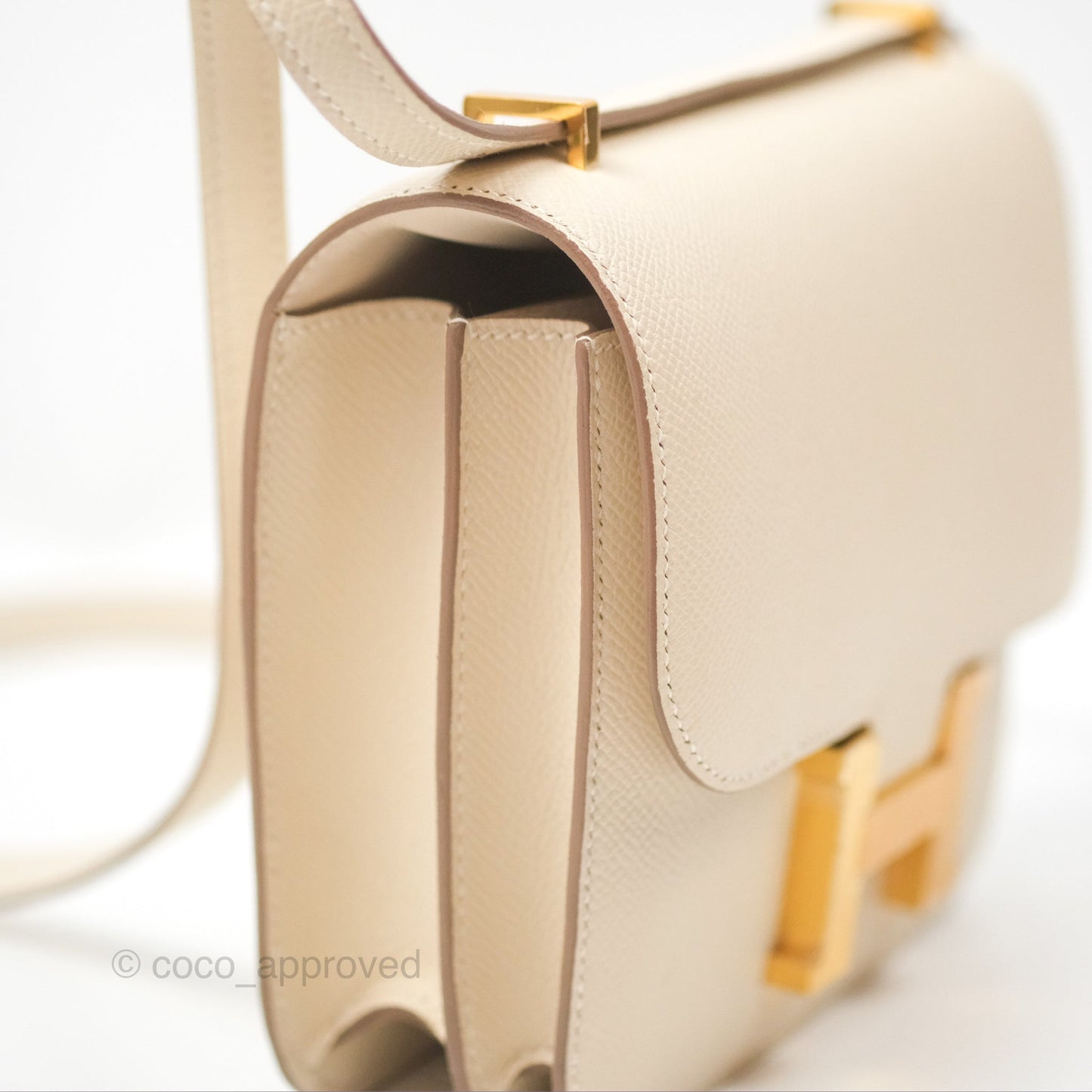 Hermès Constance Mini 18cm Craie Epsom Gold Hardware