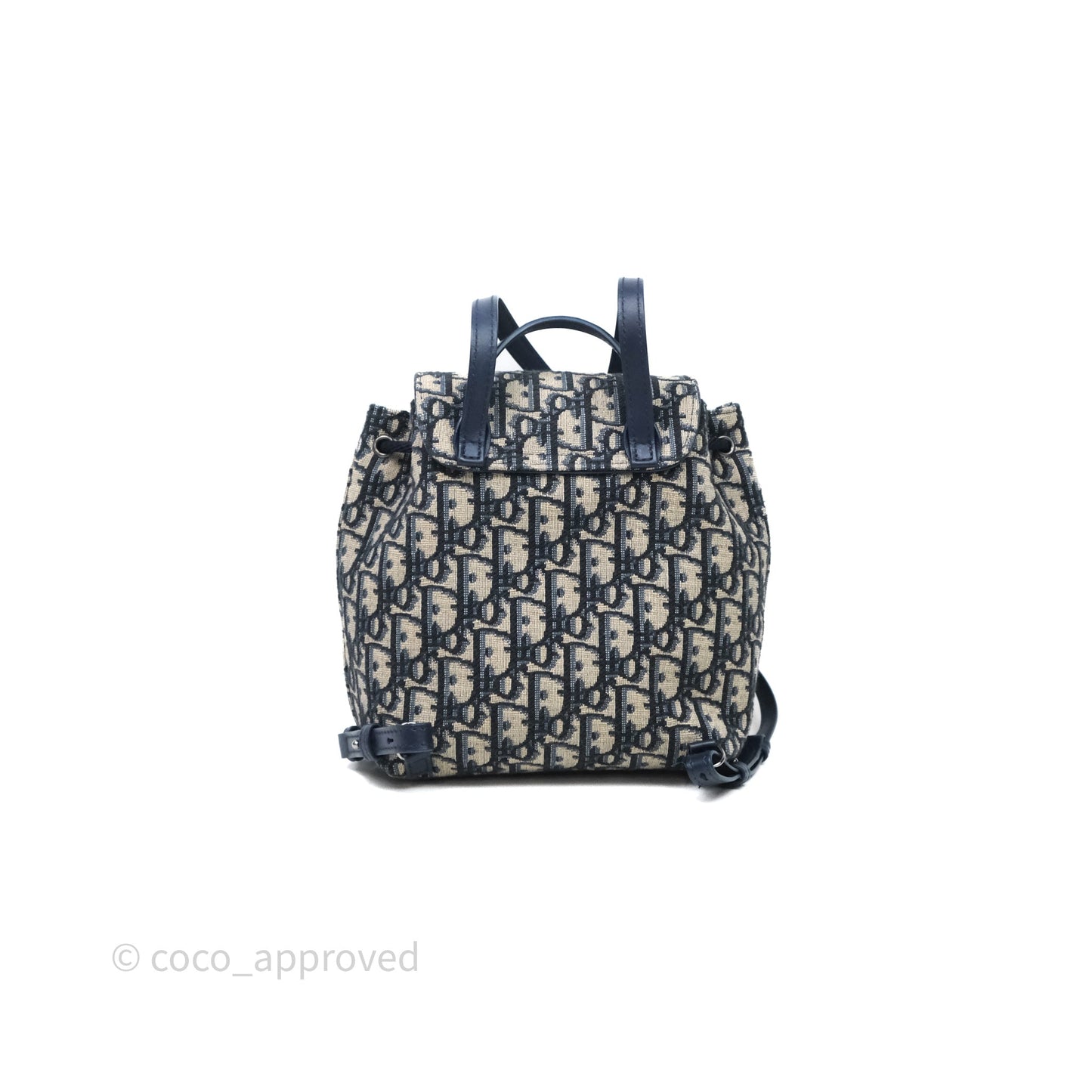 Christian Dior Mini Backpack Oblique Jacquard Beige and Blue