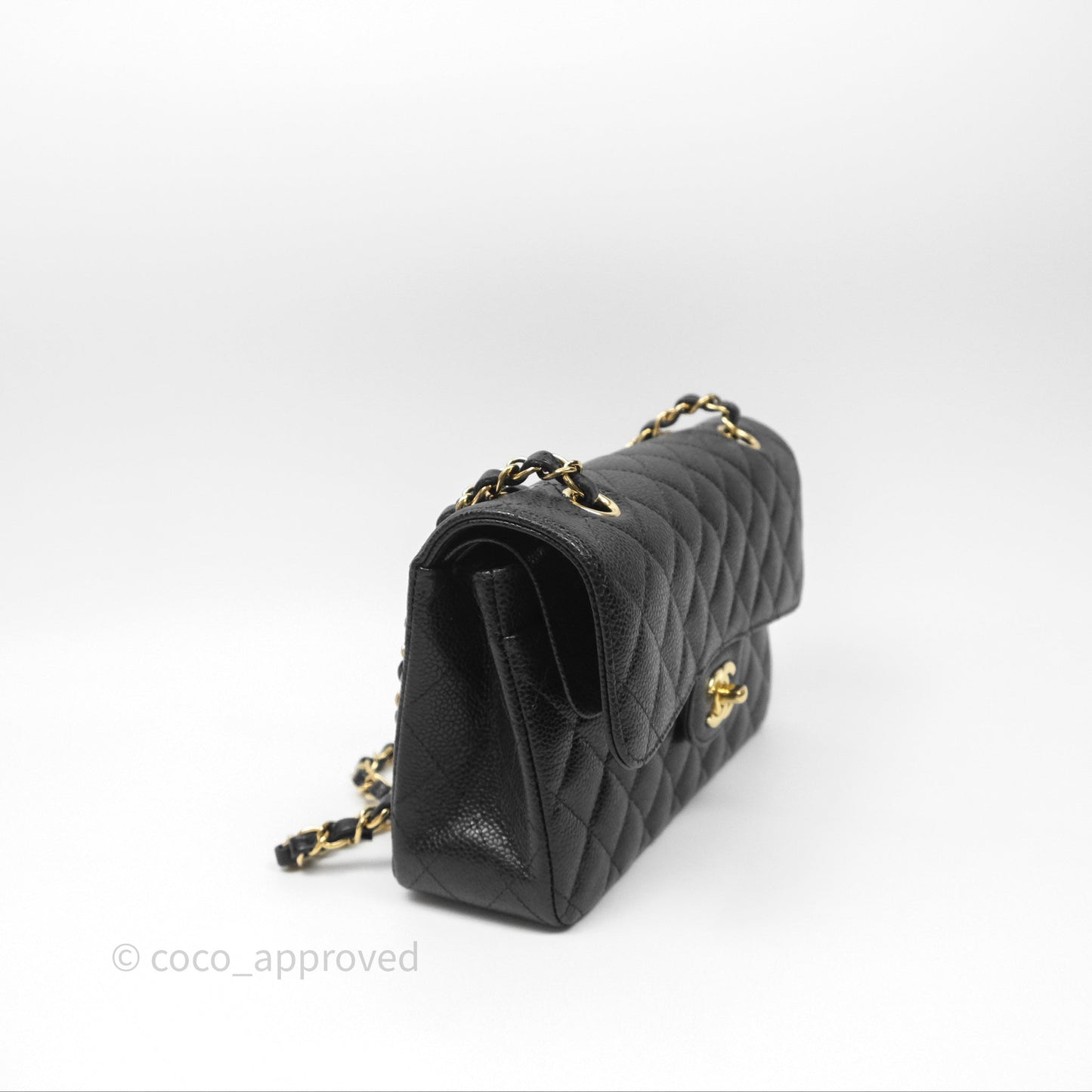 Chanel Small Classic Flap Quilted Black Caviar Gold Hardware