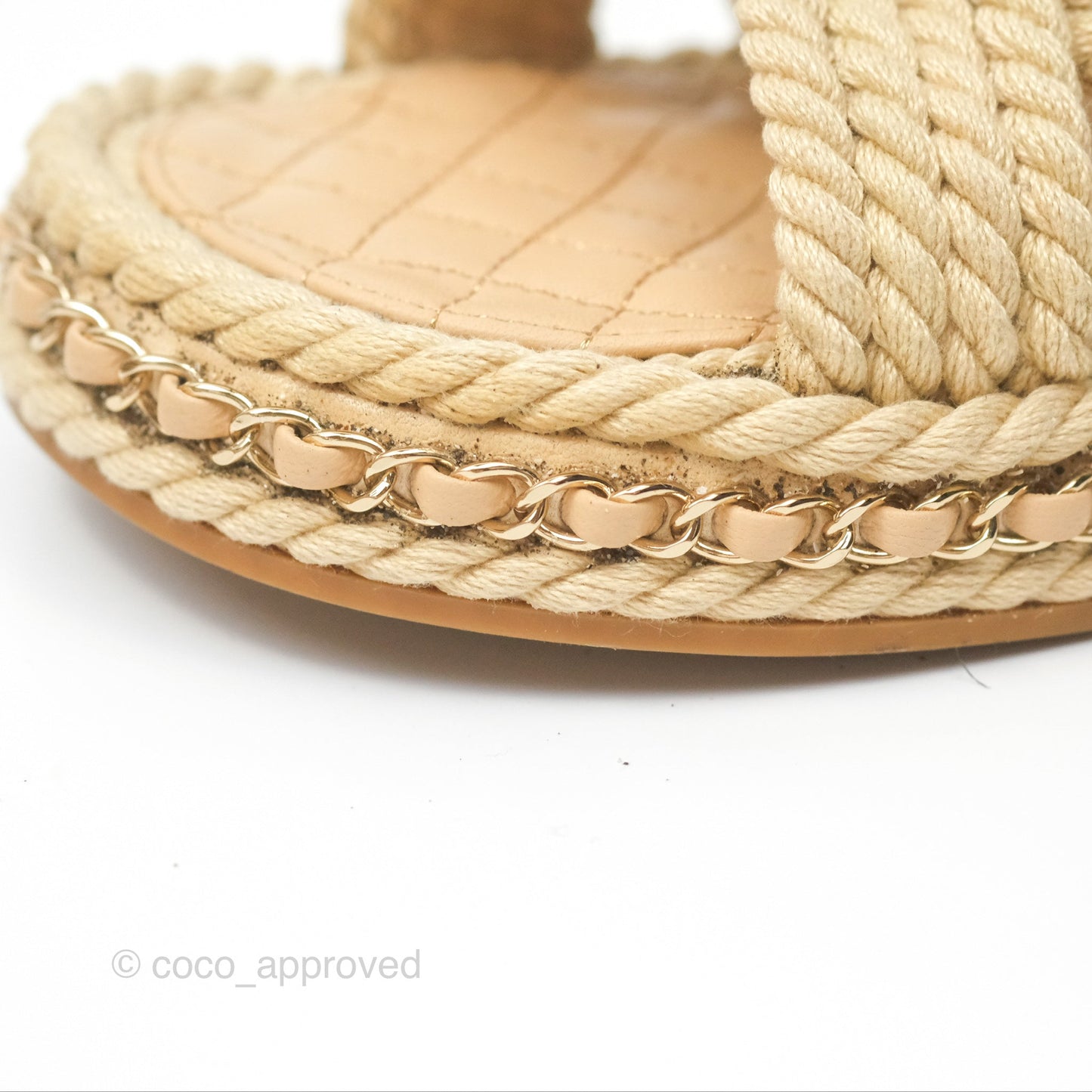 Chanel Cord Chain Slides Size 39