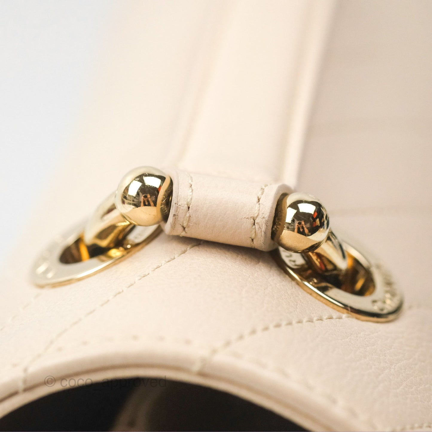 Chanel Large Chevron Chic Top Handle Bag Light Beige Grained Calfskin Gold Hardware