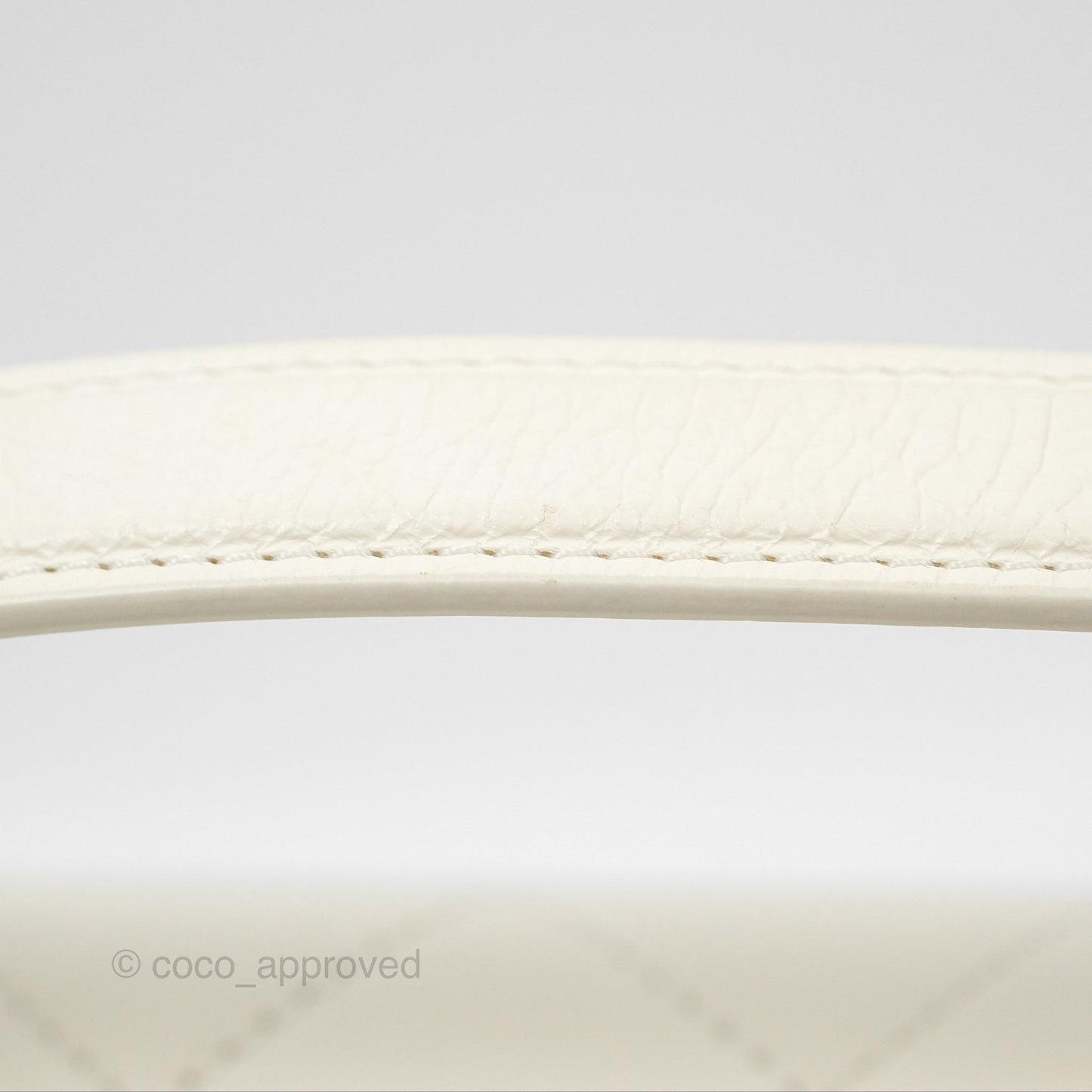Chanel Quilted Label Click Flap Bag White Grained Calfskin Gold Hardware