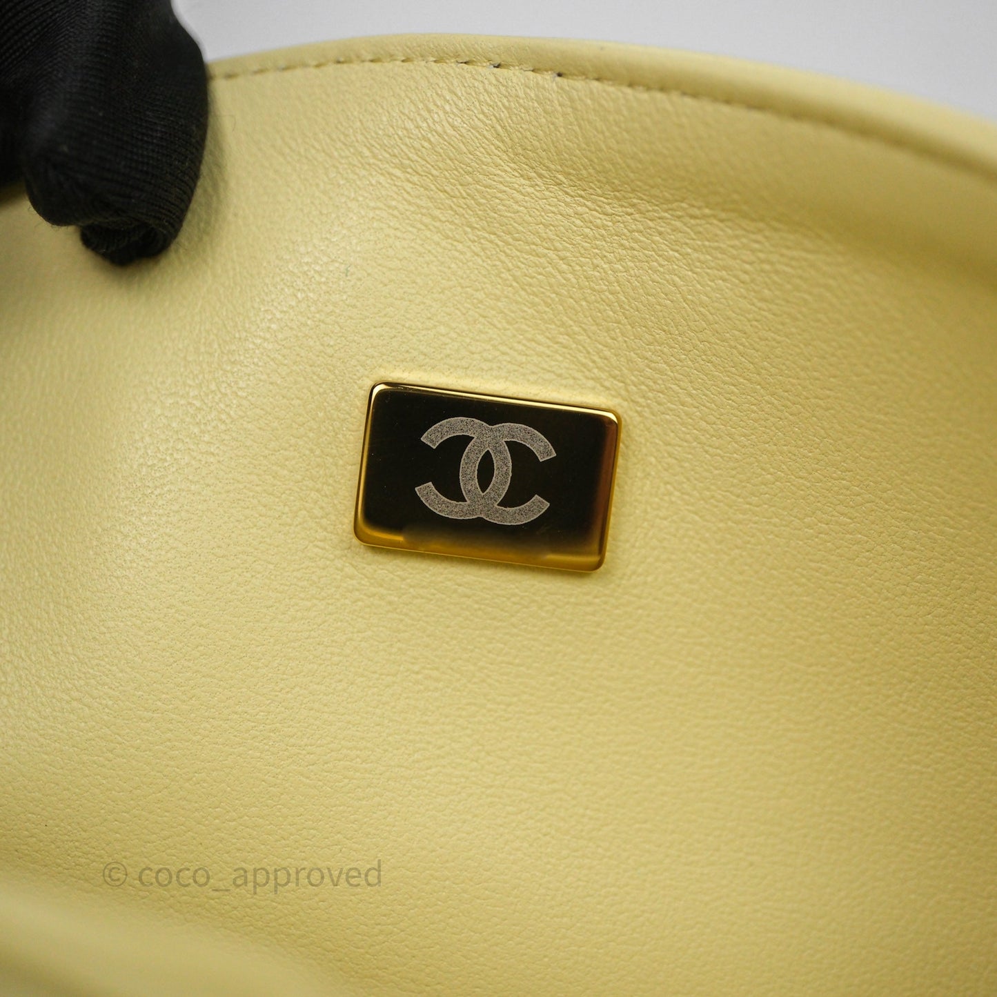 Chanel Small Classic Quilted Flap Yellow Caviar Gold Hardware