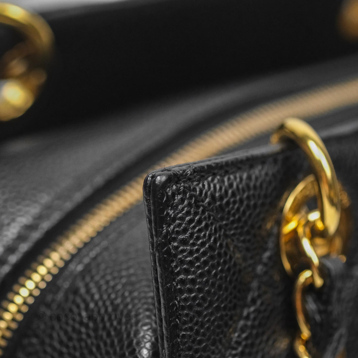 Chanel PTT Petite Timeless Shopping Tote Bag Black Caviar Gold Hardware