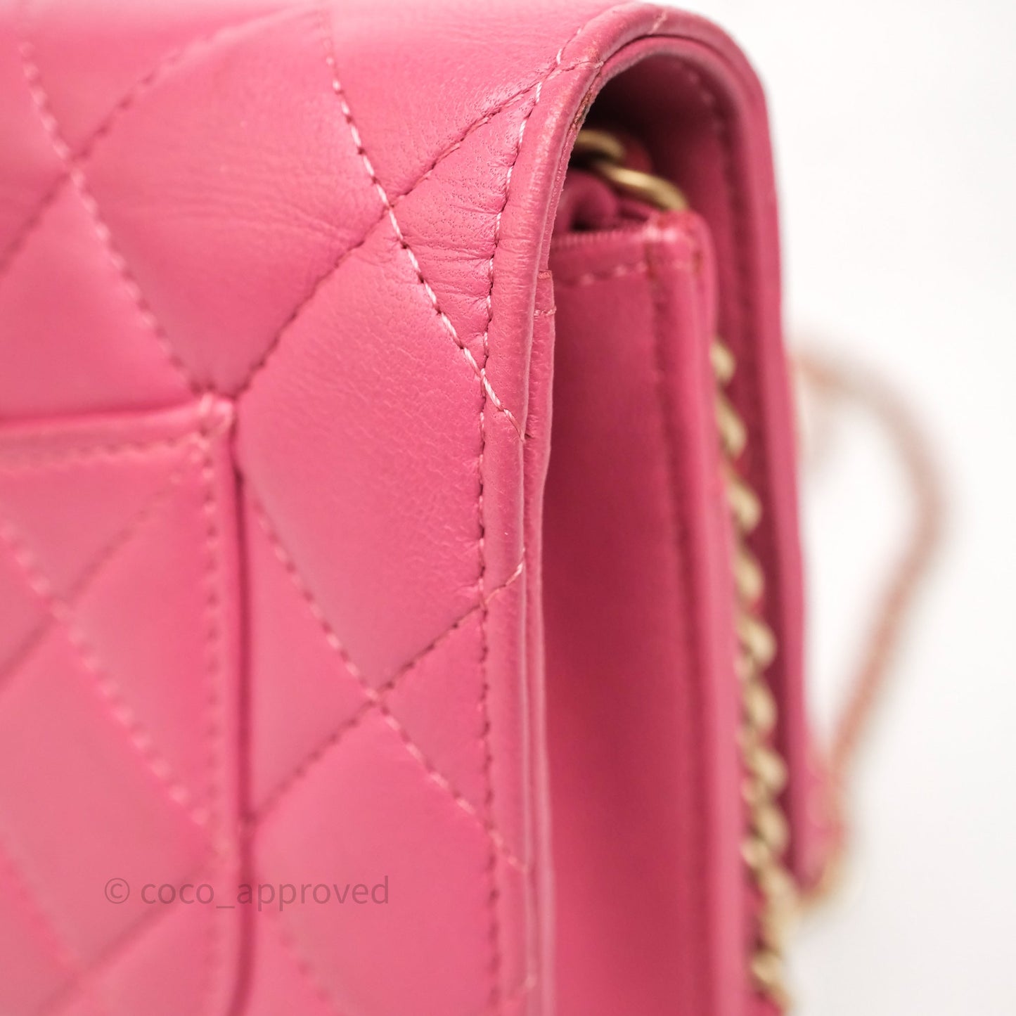 Chanel Quilted Classic WOC Pink Lambskin Gold Hardware