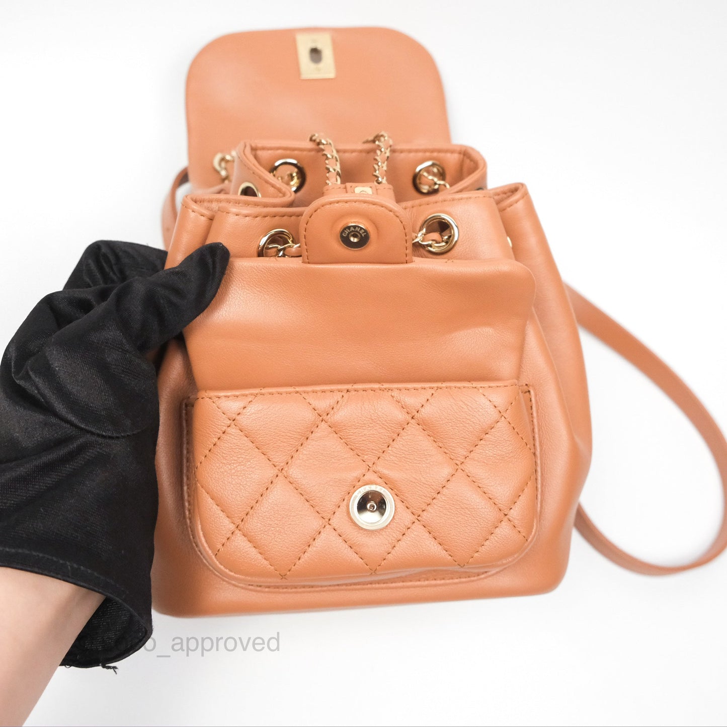 Chanel Small Duma Drawstring Backpack Camel Calfskin 24P