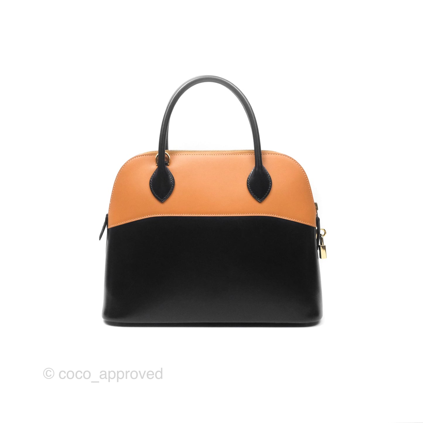 Hermès Bolide 31 Noir 89 / Natural Box Leather Gold Hardware