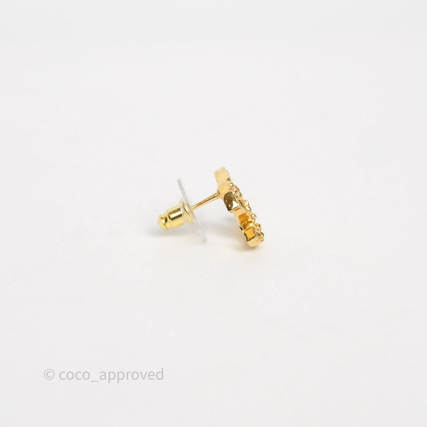 Chanel Crystal CC Earrings Gold Tone 26C