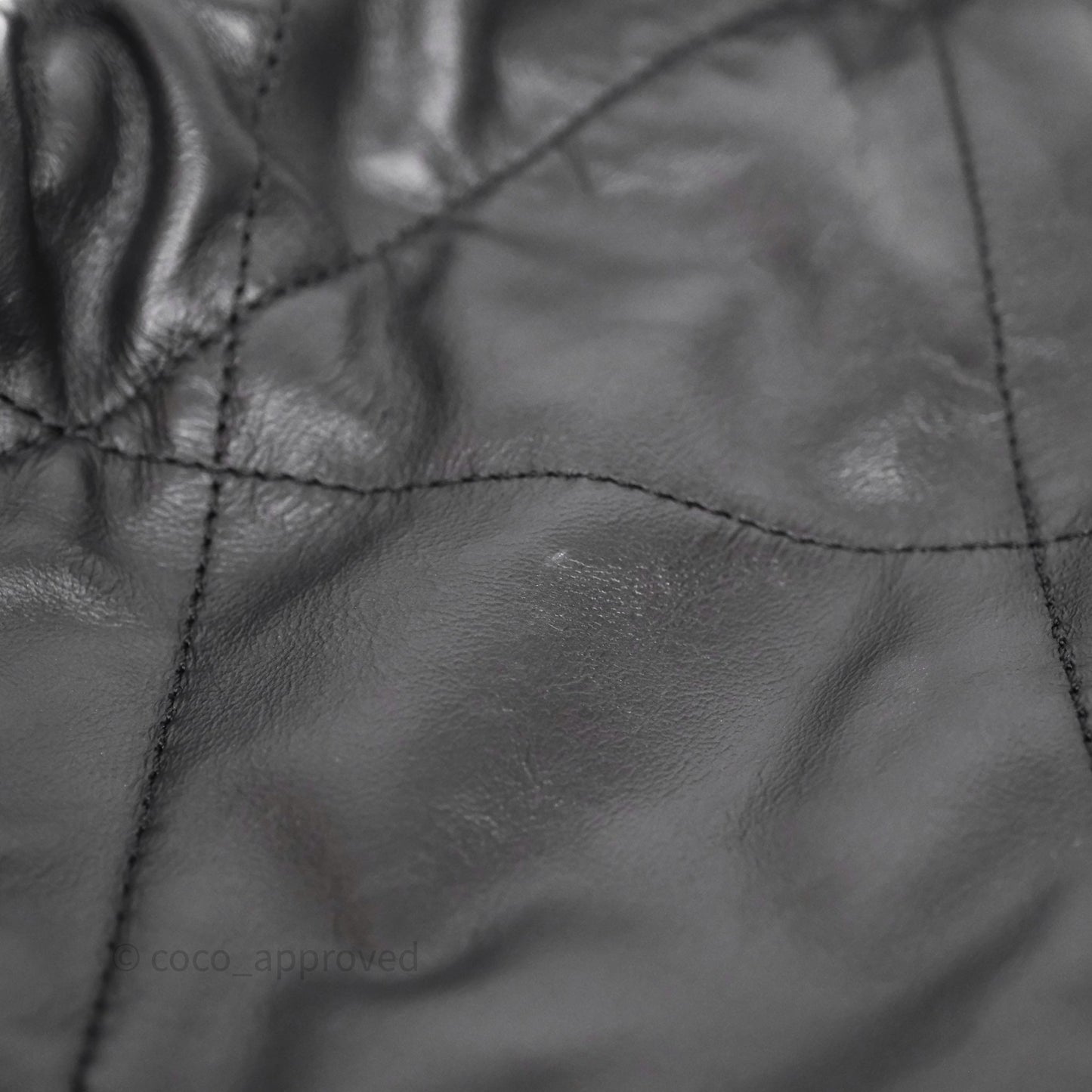Chanel 22 Medium Black Crumpled Calfskin Aged Gold Hardware