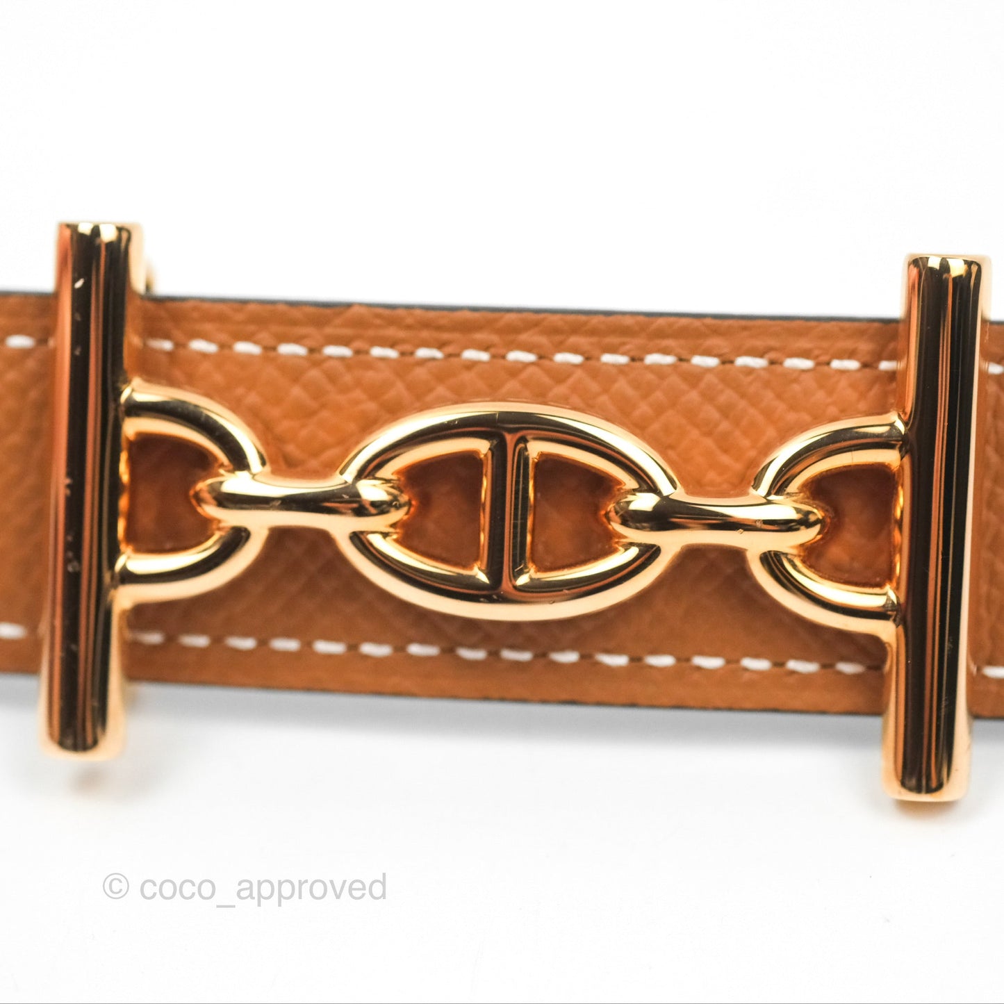 Hermès Lagune Belt Buckle & Reversible Leather Strap Gold / Noir Rose Gold Hardware 24mm