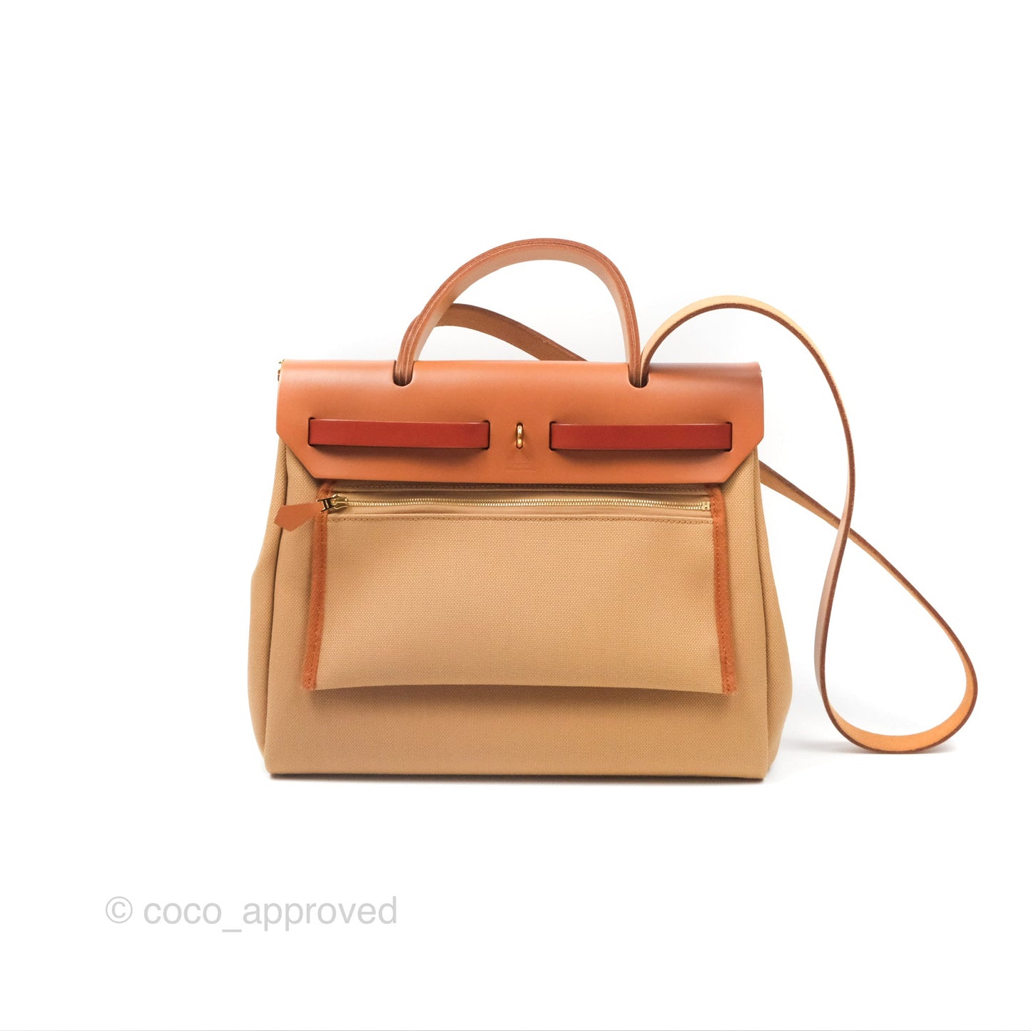 Hermès Herbag Zip 31 Retourne Chai 0M/ Natural Sable 21/ Fauve 34/ Cuivre 6C