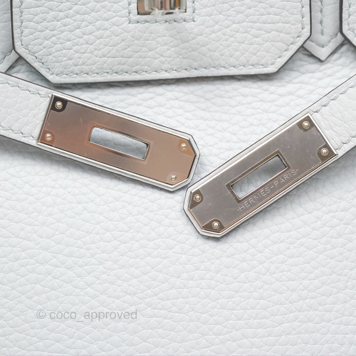 Hermès Birkin 30 Retourne Blue Pale Clemence Palladium Hardware