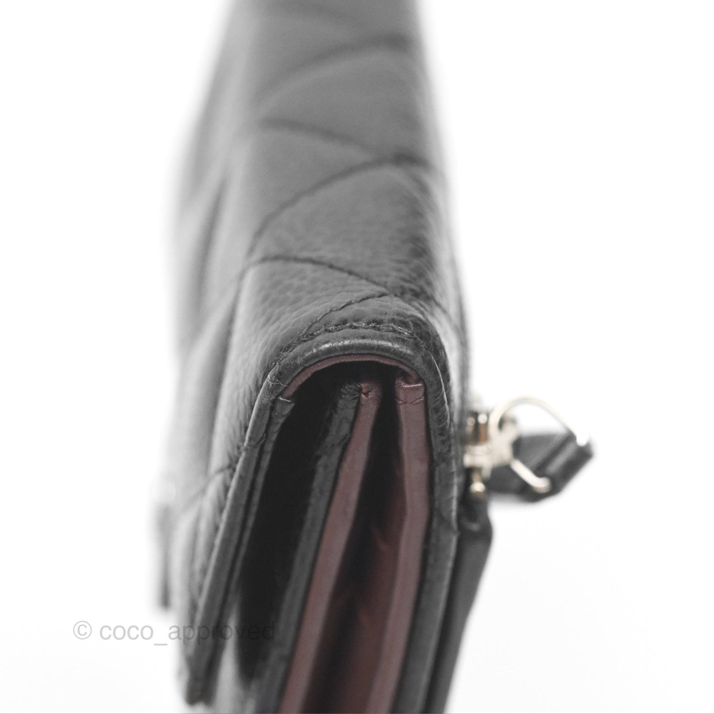 Chanel Classic Short Flap Wallet Black Caviar Silver Hardware