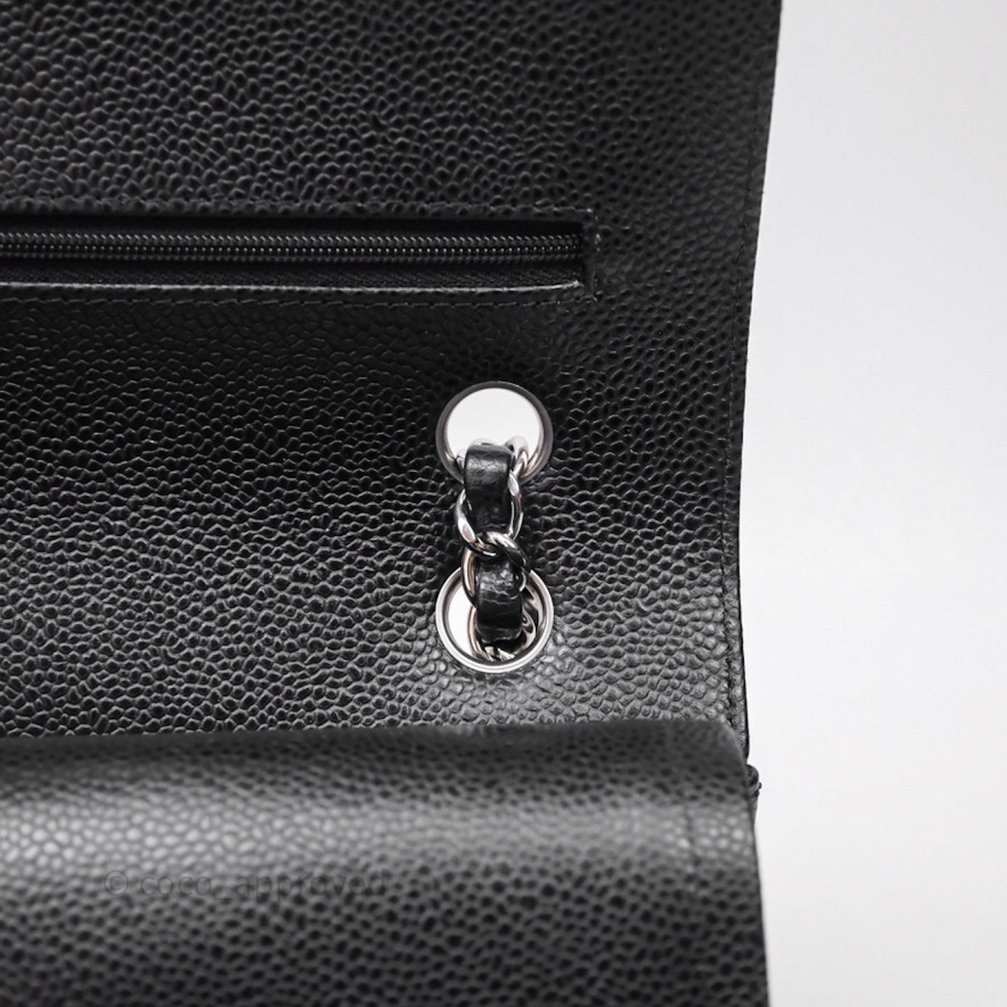 Chanel Small Classic Flap Quilted Black Caviar Silver Hardware