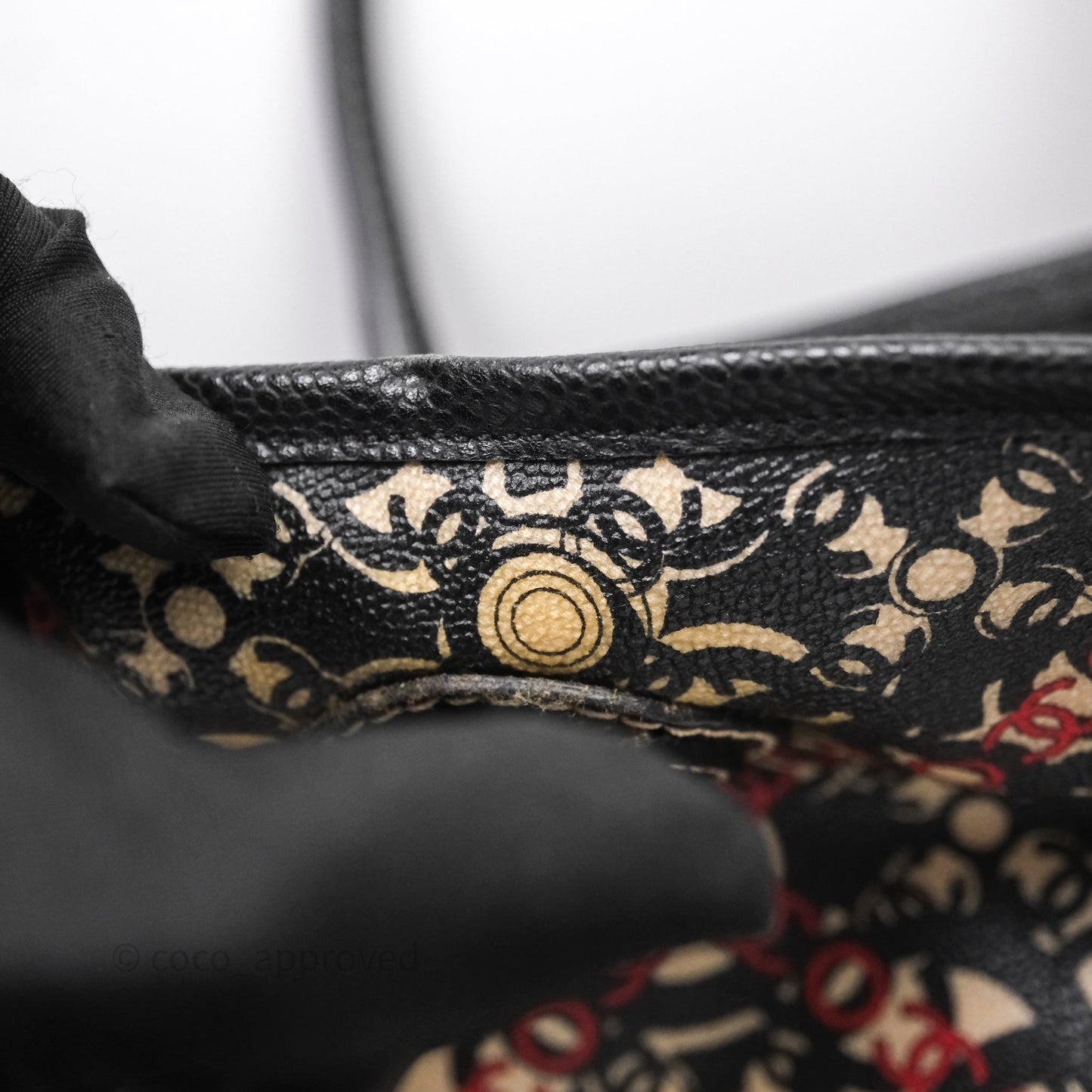 Chanel CC Print Logo Tote Bag Black