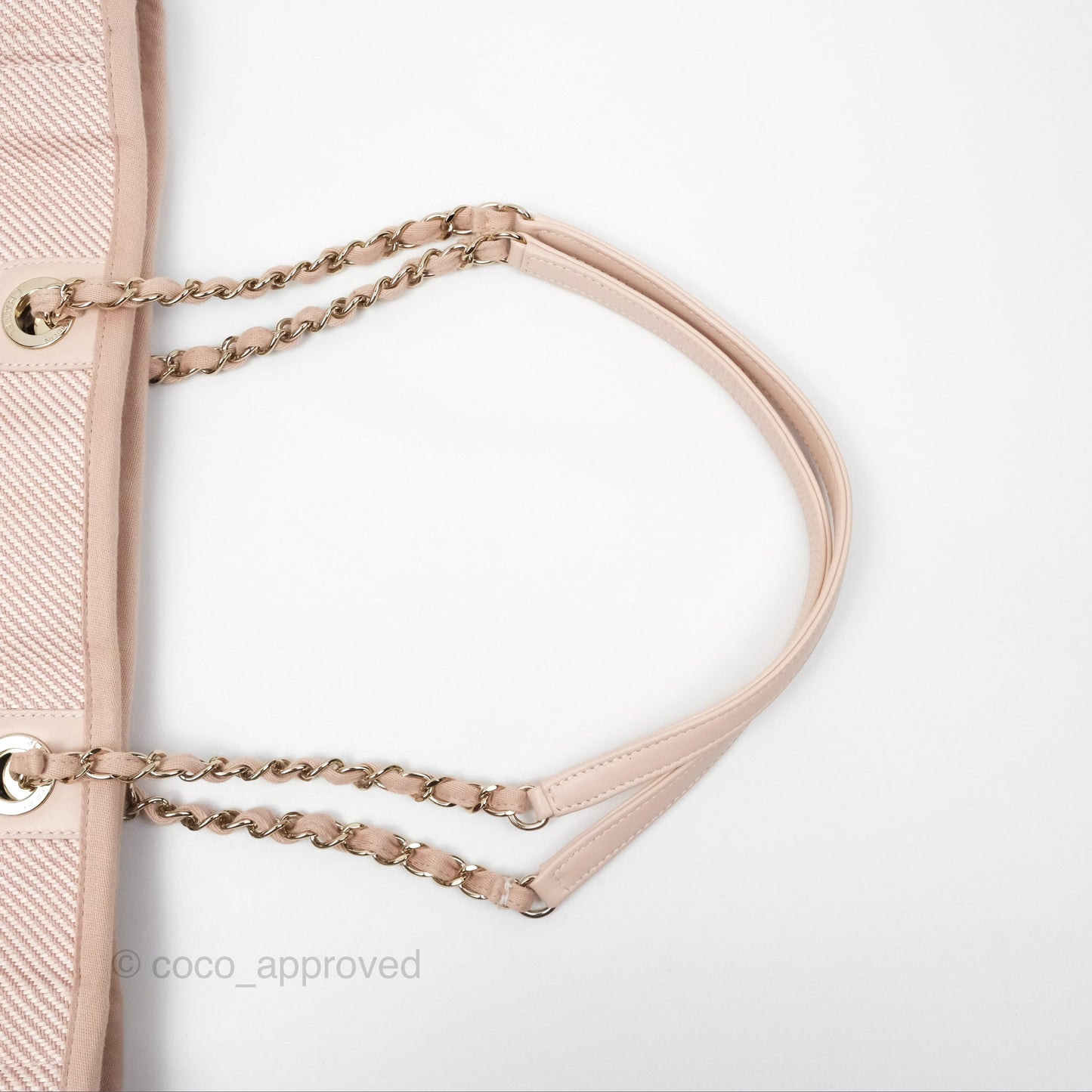 Chanel Medium Deauville Pink Canvas Gold Hardware