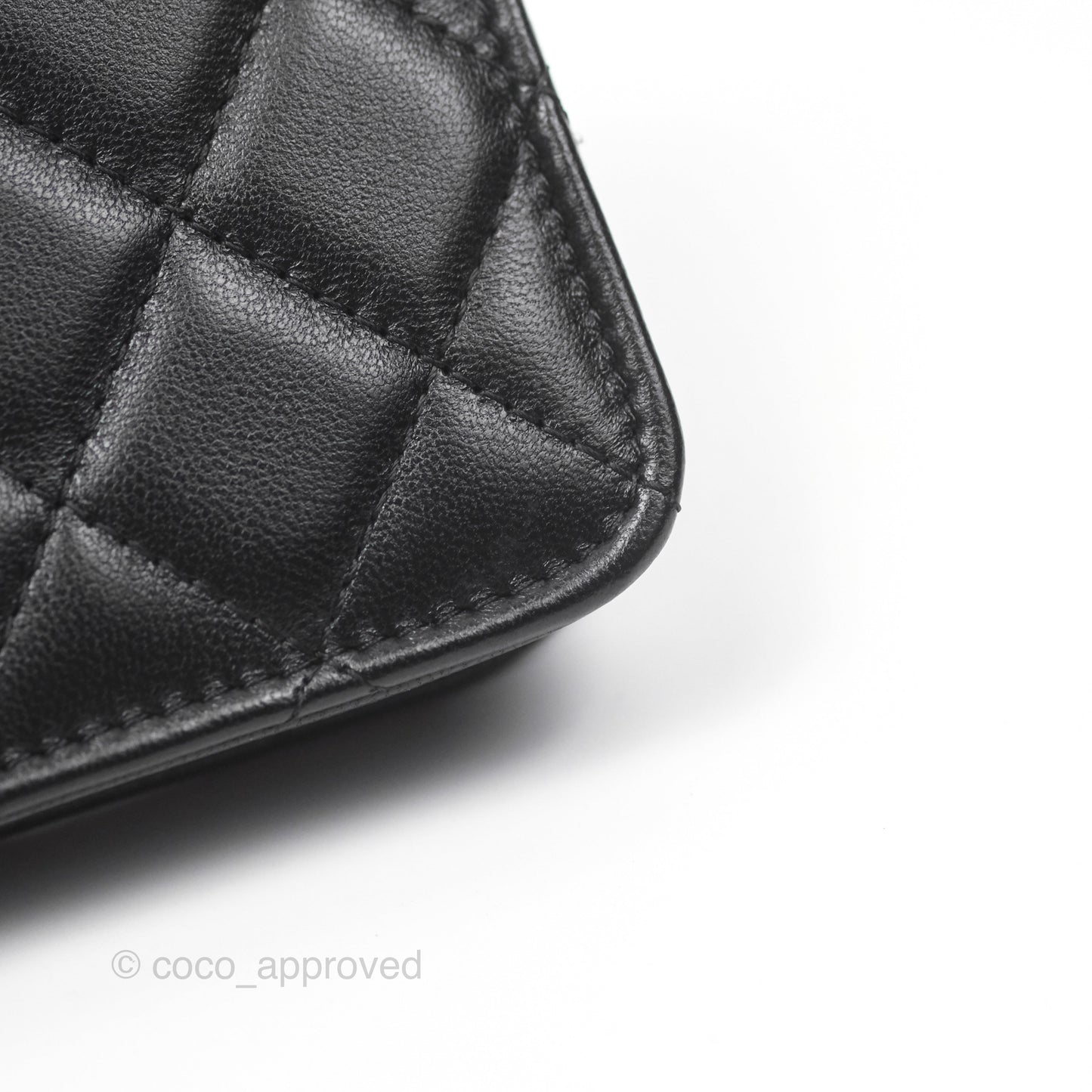 Chanel Mini Quilted Trendy CC Card Holder With Chain Black Lambskin Gold Hardware