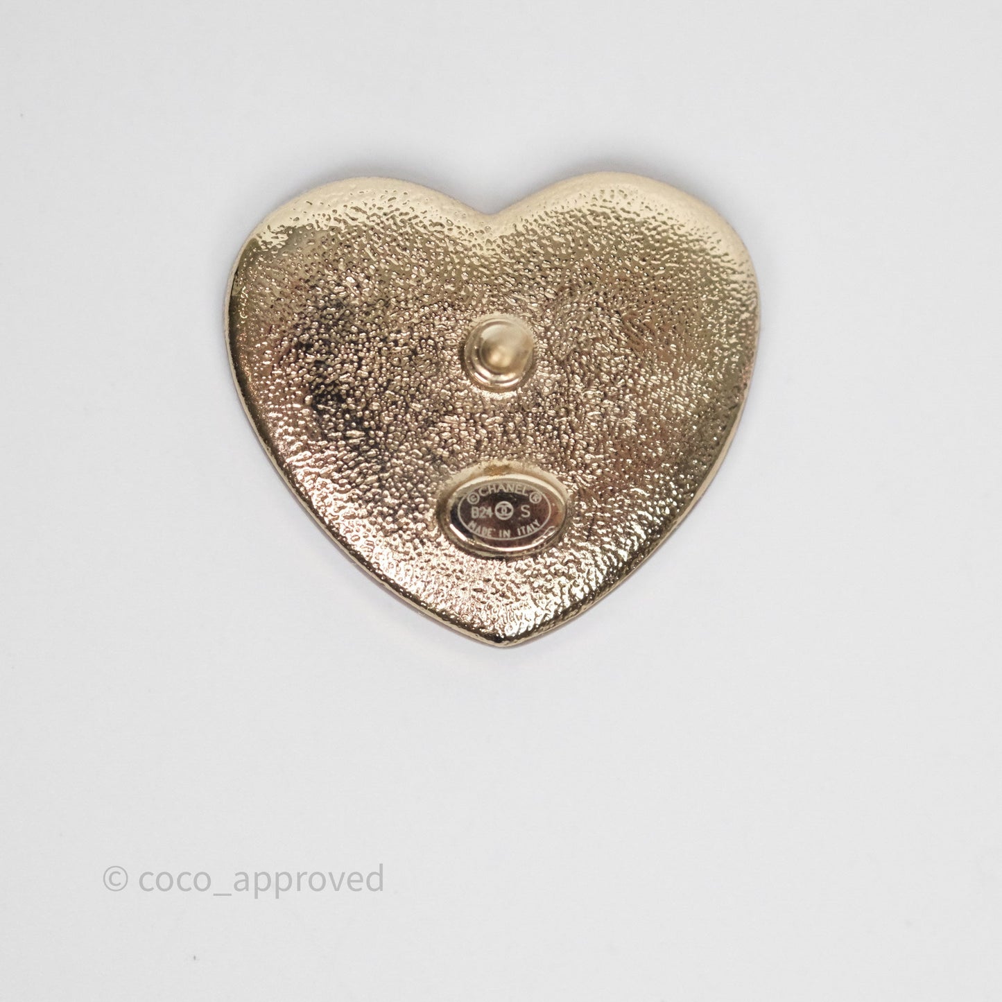 Chanel CC Heart Earrings Pink Crystals Gold Tone 24S