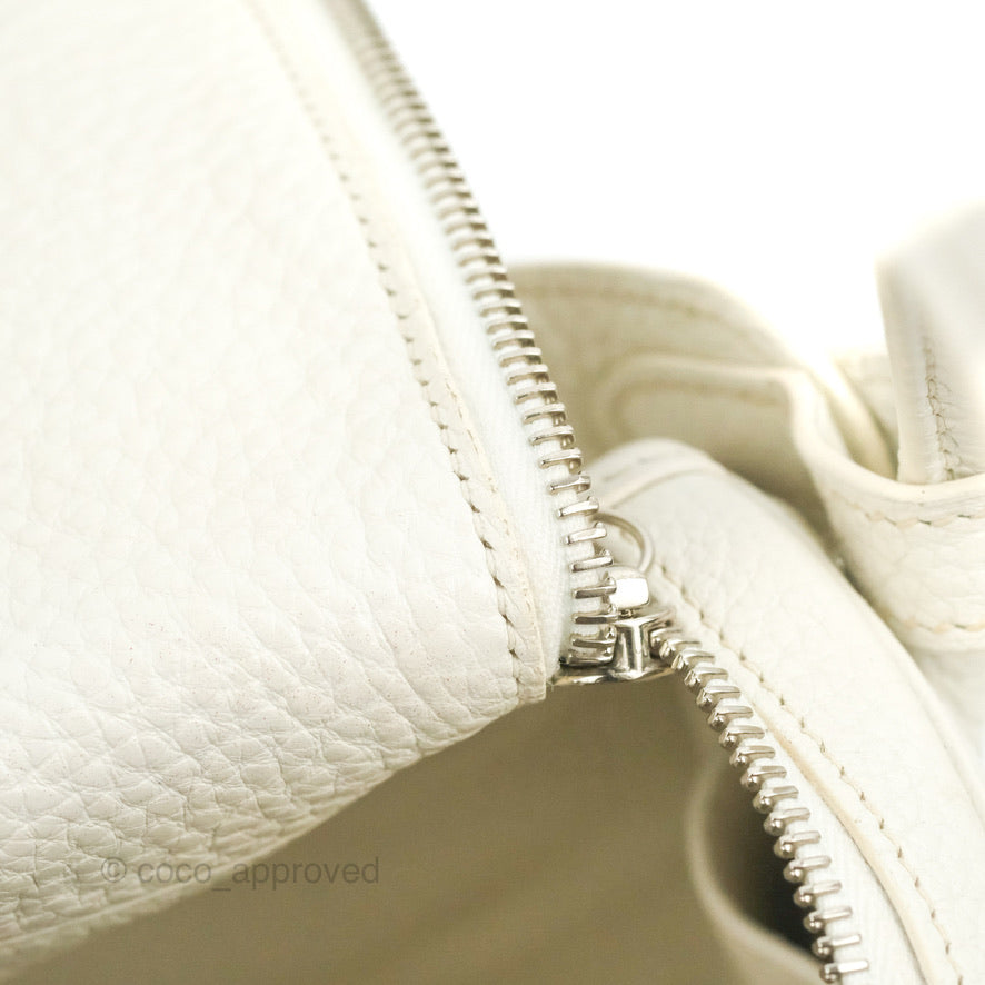 Hermes Lindy 30 White Clemence Palladium Hardware