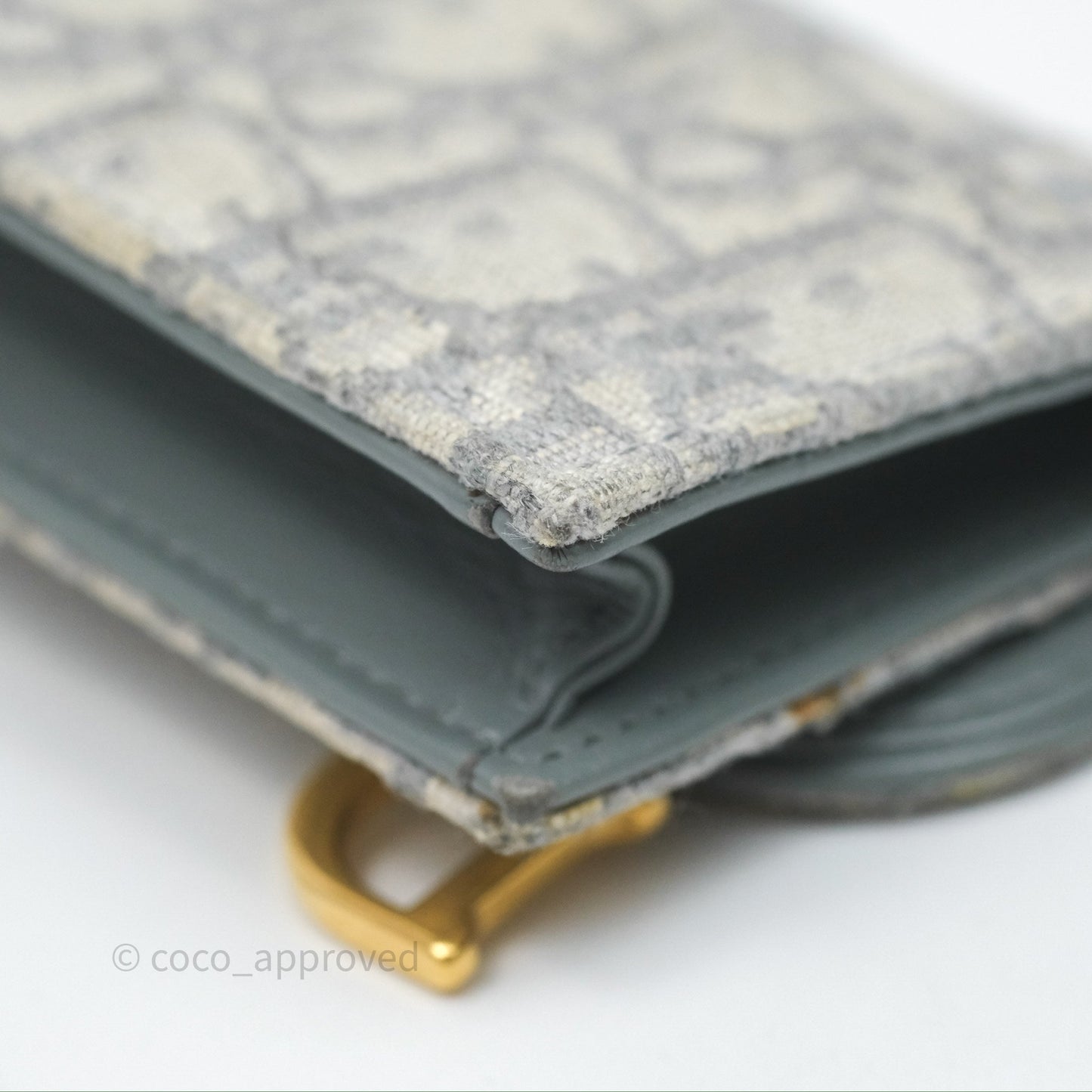 Christian Dior Saddle Bloom Card Holder Gray Dior Oblique Jacquard