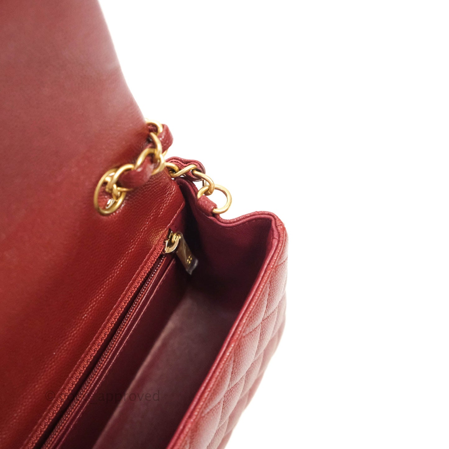 Chanel Classic Quilted Mini Rectangular Flap Iridescent Burgundy Caviar Aged Gold Hardware
