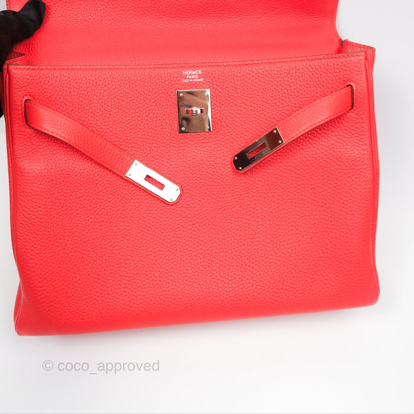 Hermès Kelly 32 Retourne Rose Jaipur Clemence Palladium Hardware