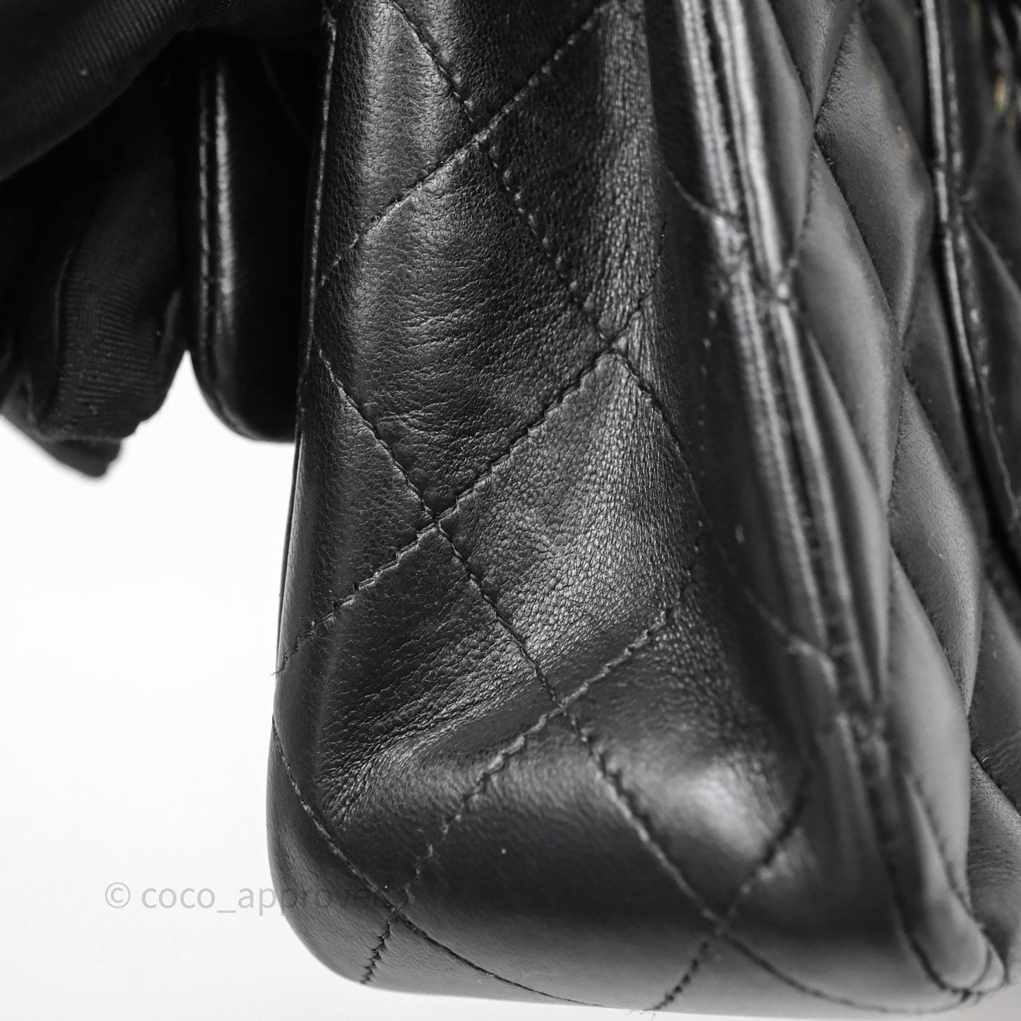 Chanel Vintage Classic M/L Medium Double Flap Black Lambskin 24K Gold Hardware